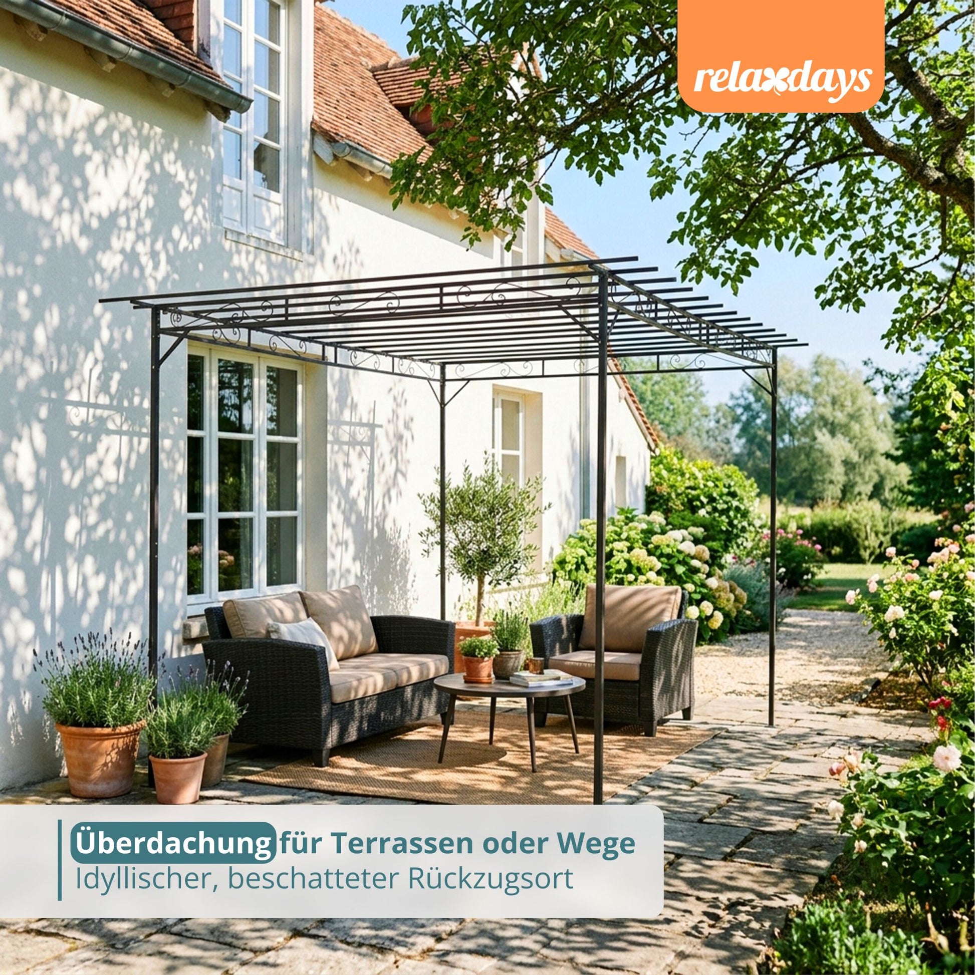 Pergola Metall Schwarz von Relaxdays