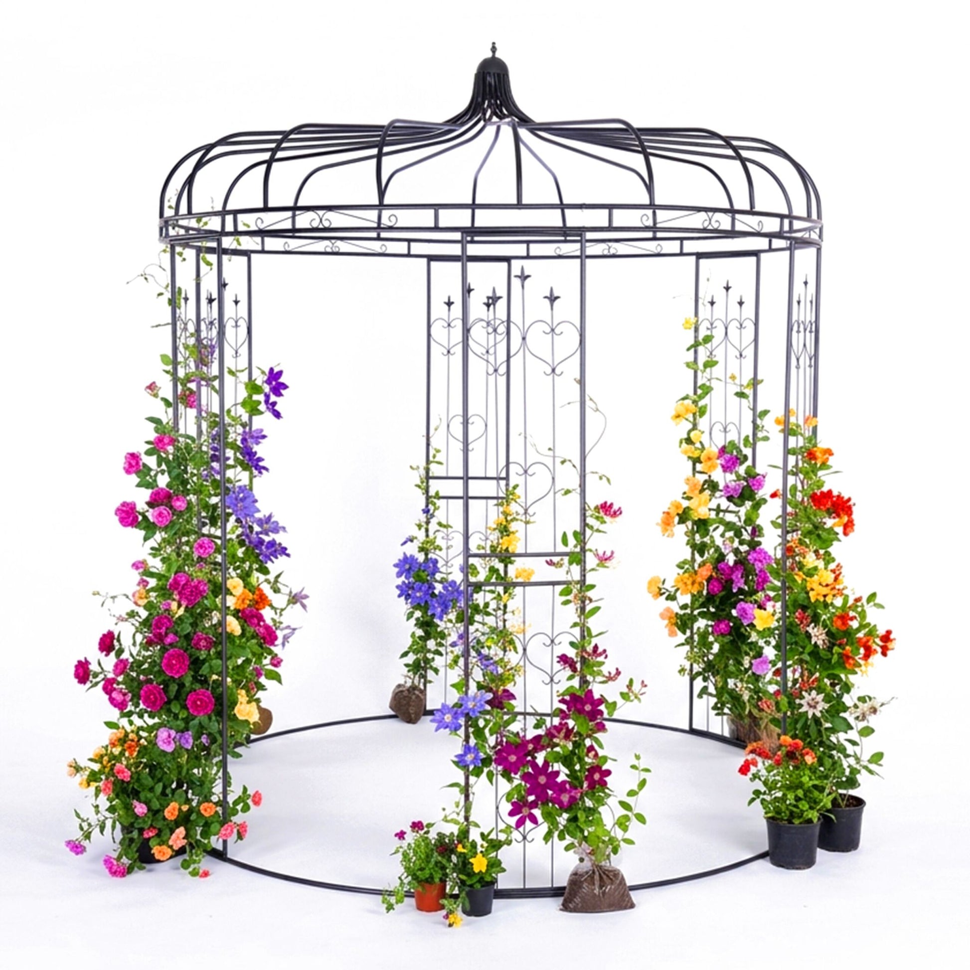 Rosenpavillon Metall Schwarz von Relaxdays