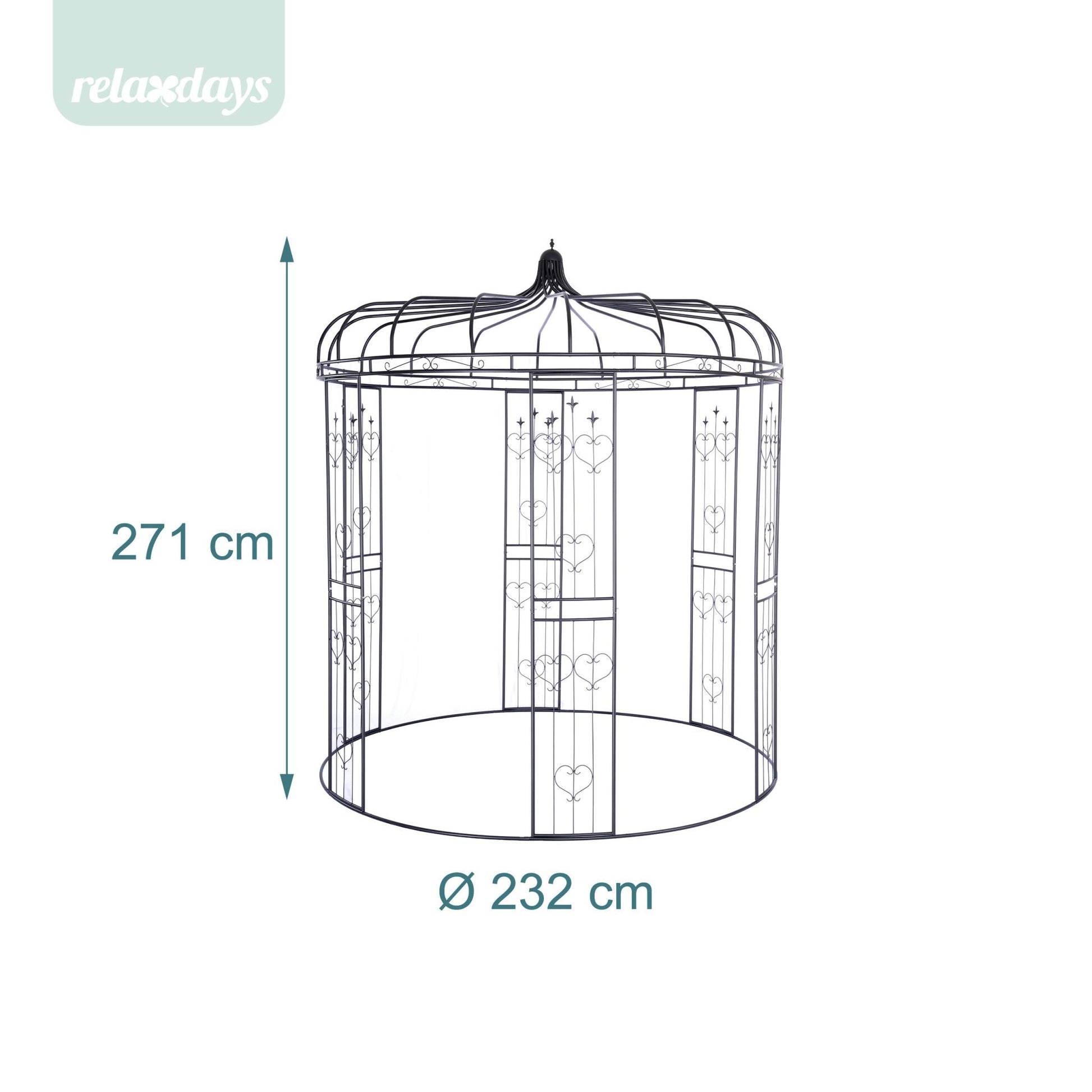 Rosenpavillon Metall Schwarz von Relaxdays