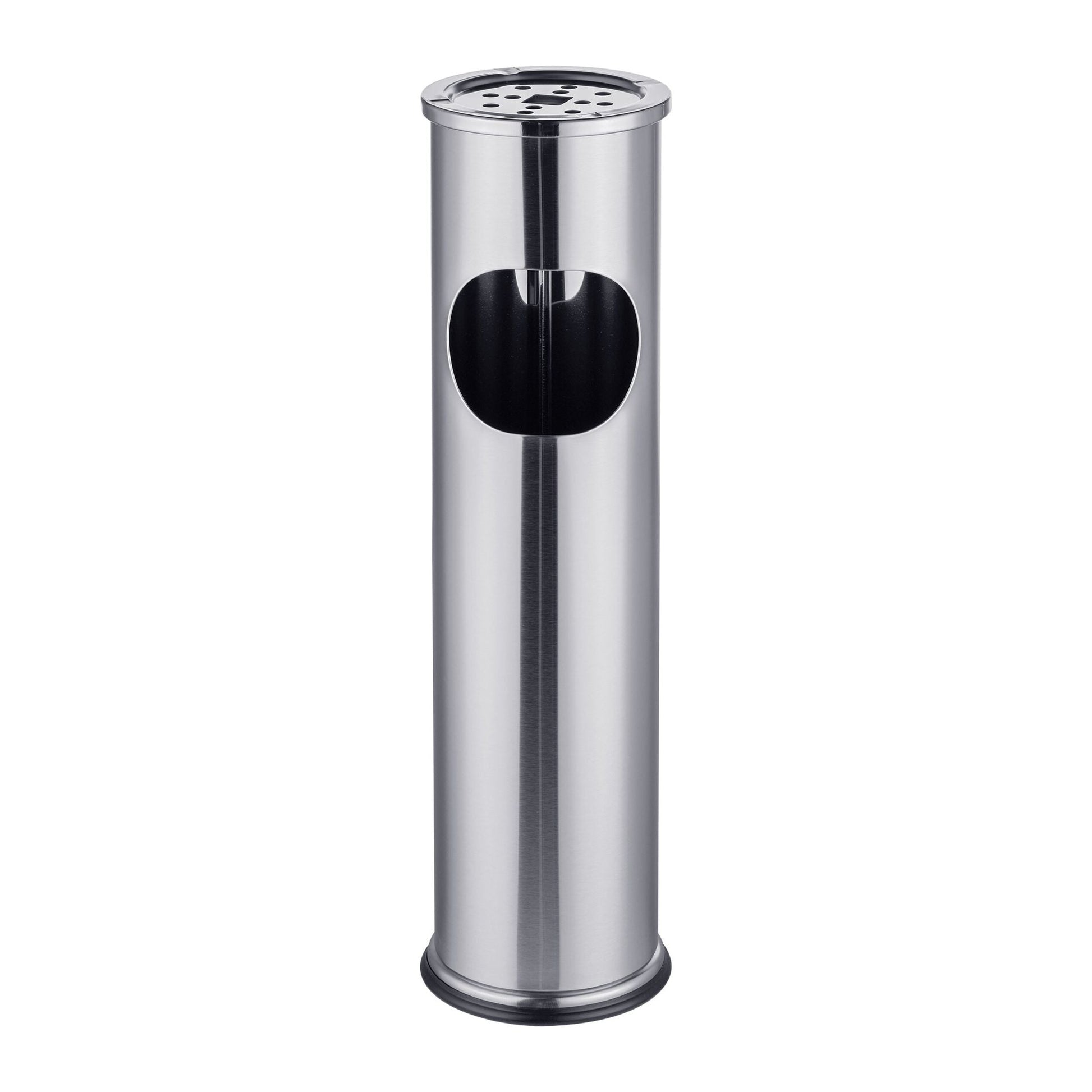 Standaschenbecher mit Mülleimer 8L Silber von Relaxdays