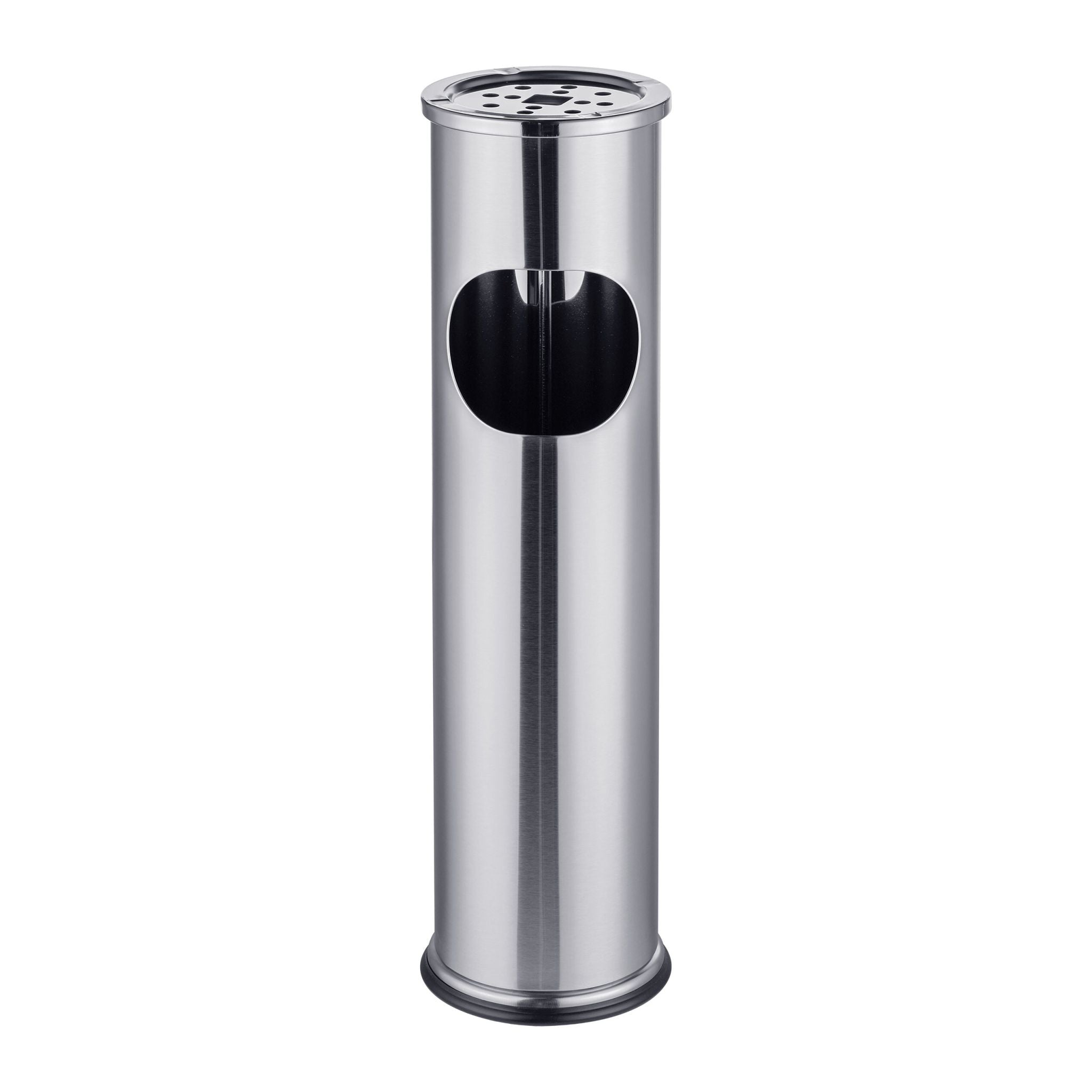Standaschenbecher mit Mülleimer 8L Silber von Relaxdays