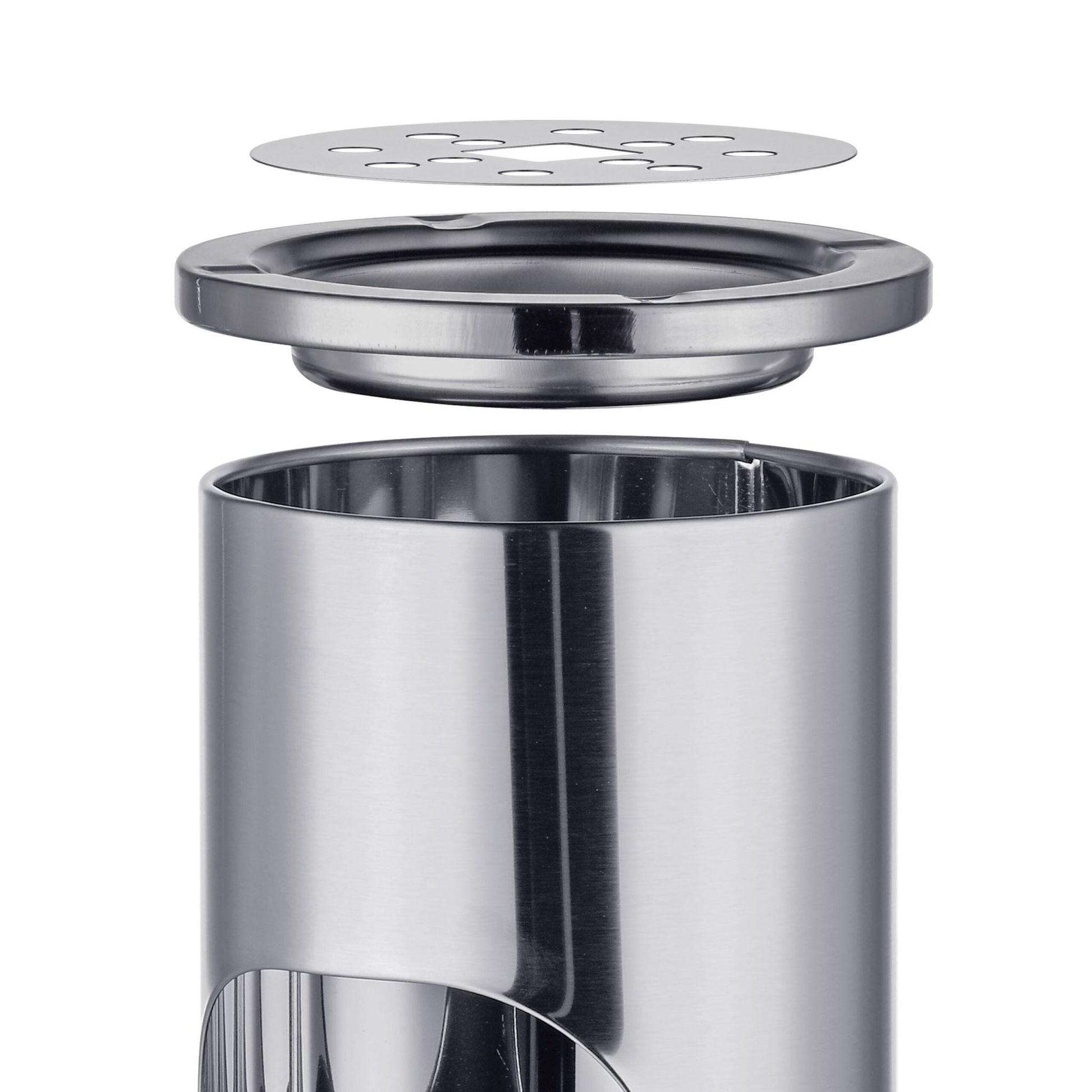Standaschenbecher mit Mülleimer 8L Silber von Relaxdays