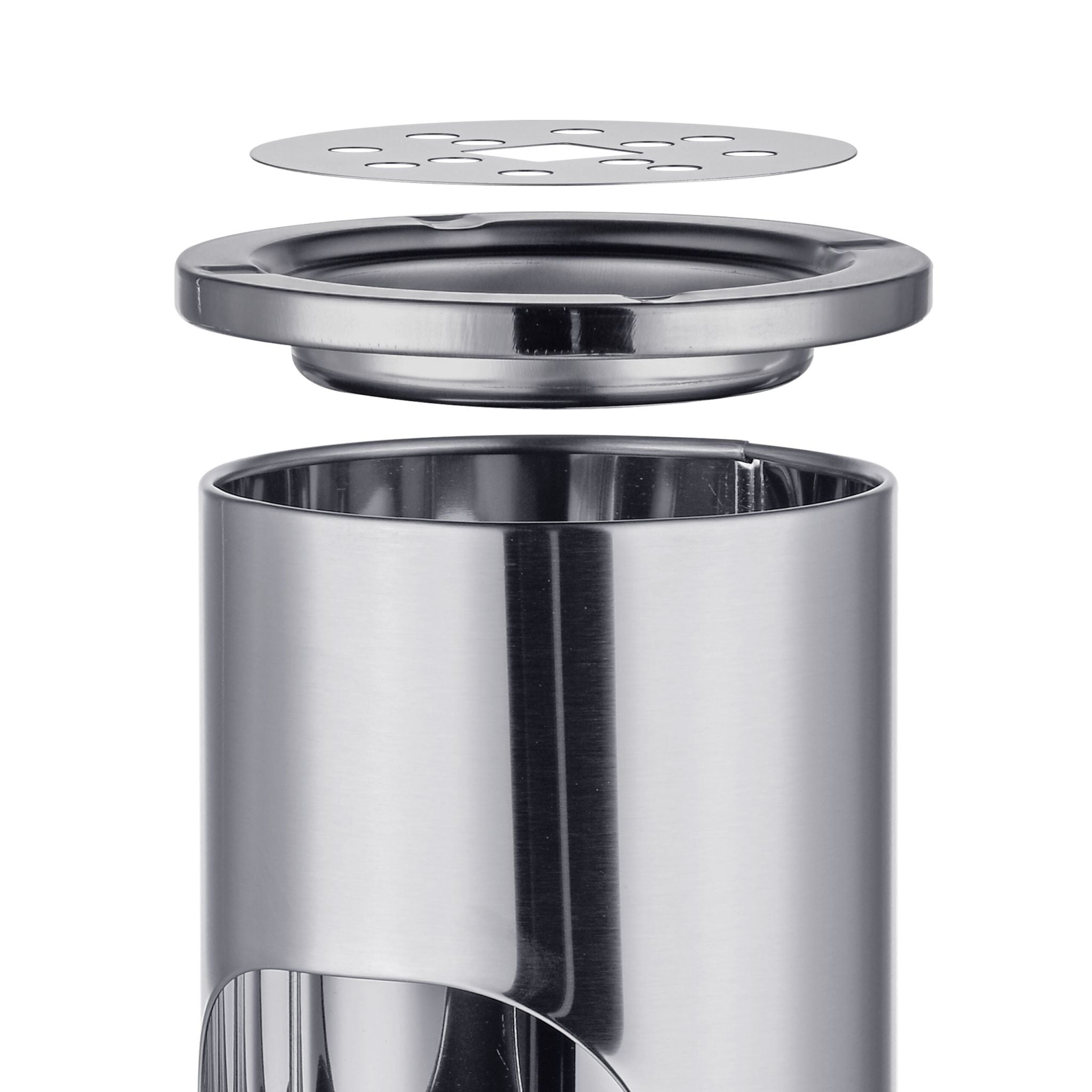 Standaschenbecher mit Mülleimer 8L Silber von Relaxdays