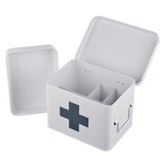 Medizinbox Metall Anthrazit-Weiss von Relaxdays