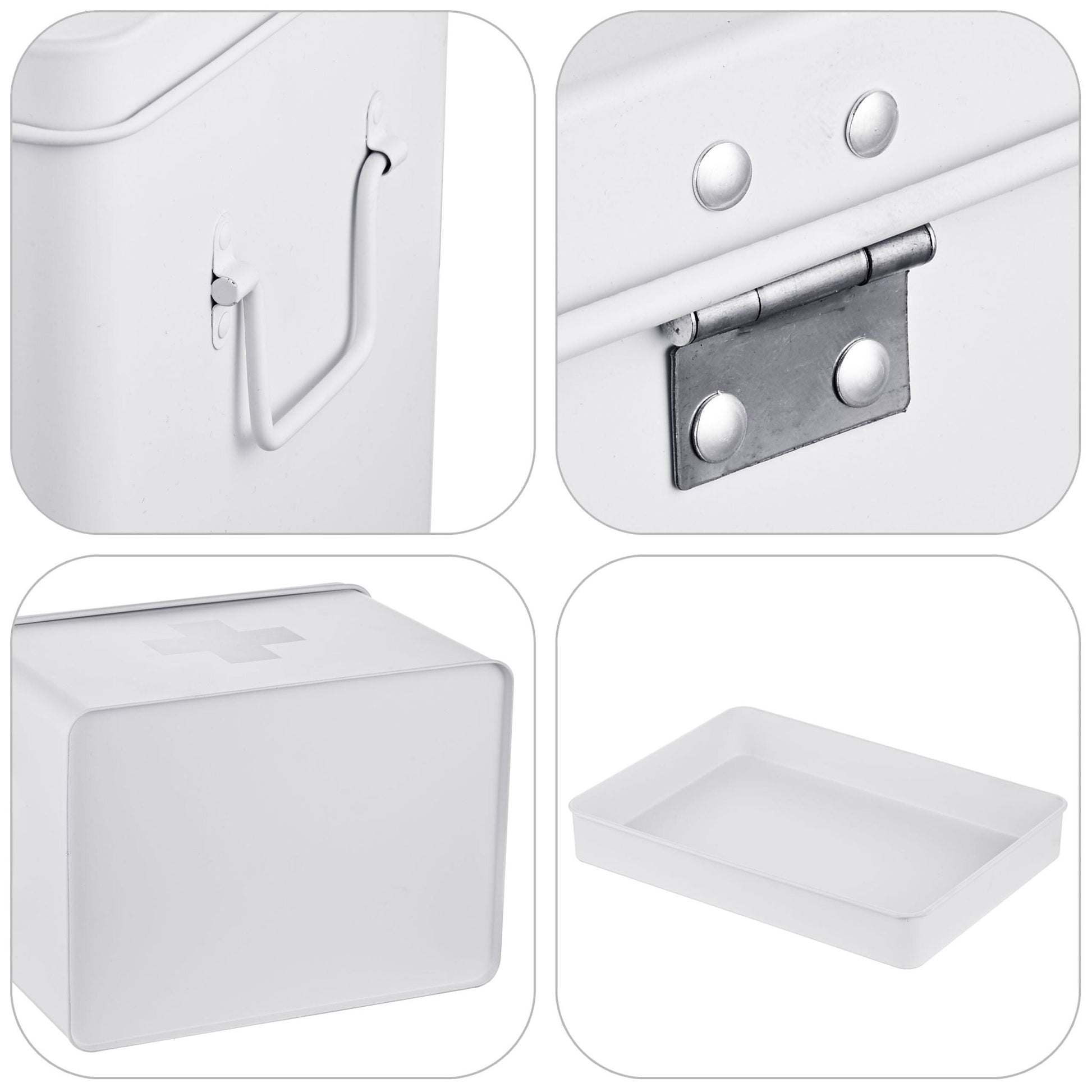 Medizinbox Metall Anthrazit-Weiss von Relaxdays