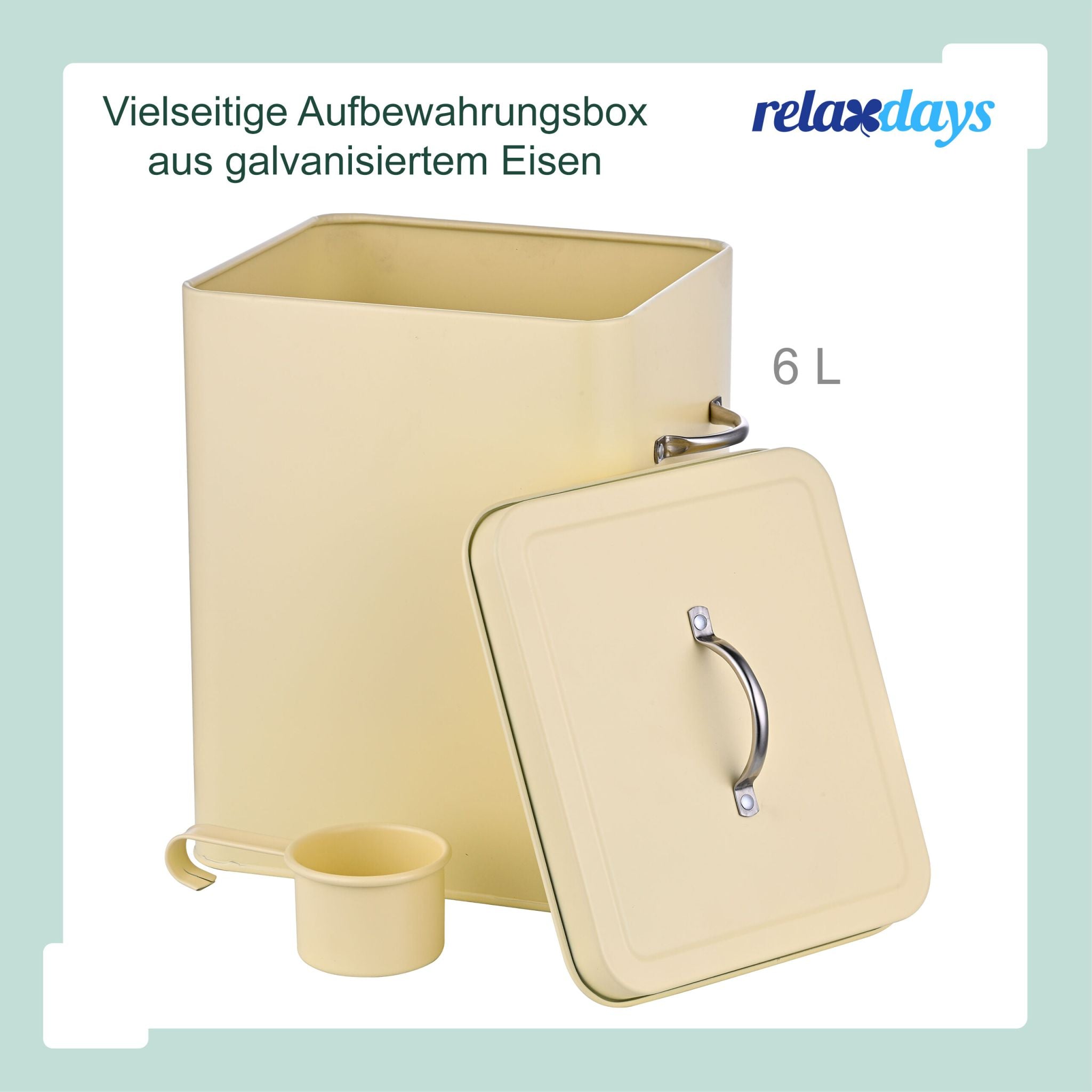 Waschmittelbox Metall 6 Liter Beige