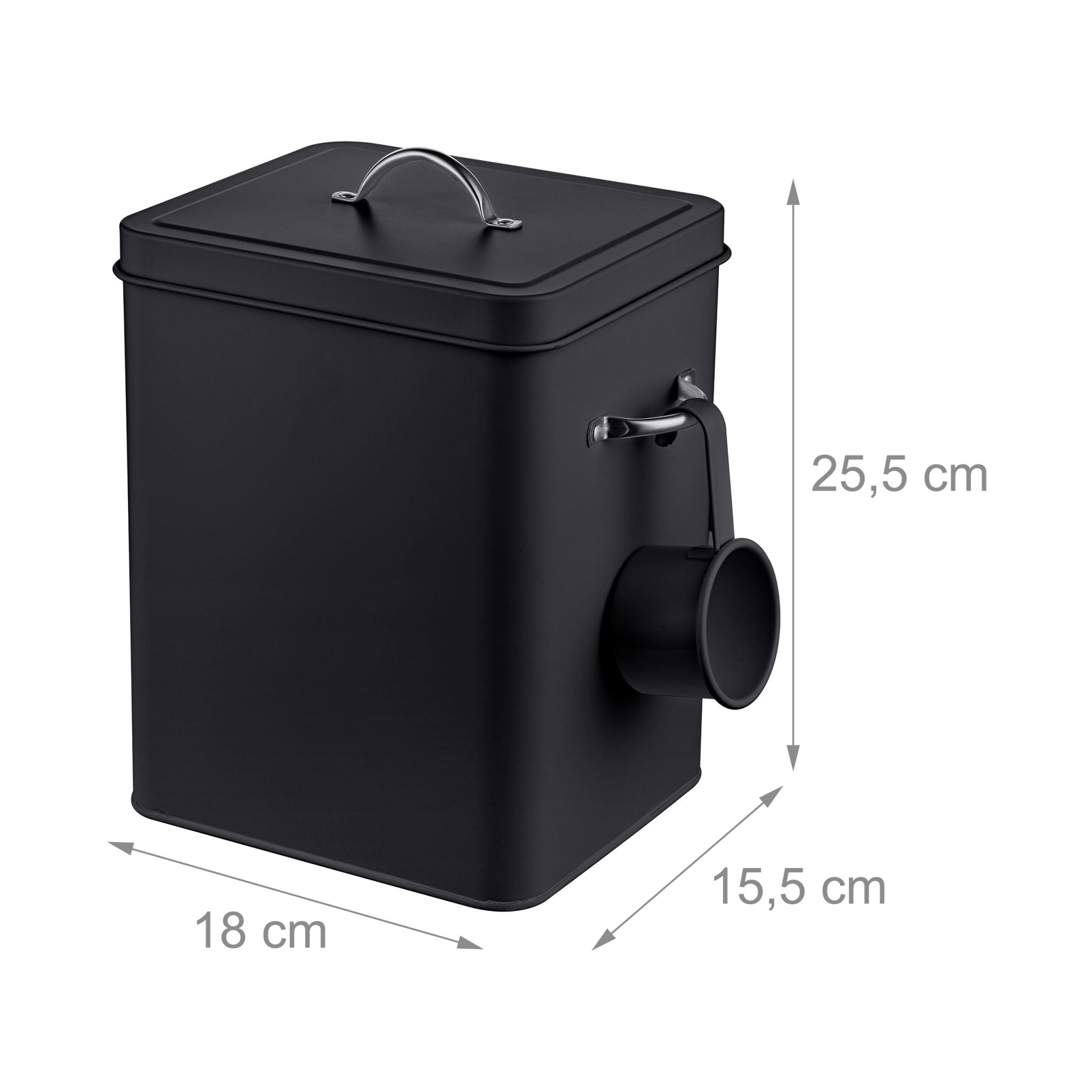 Waschmittelbox Metall 6 Liter Schwarz