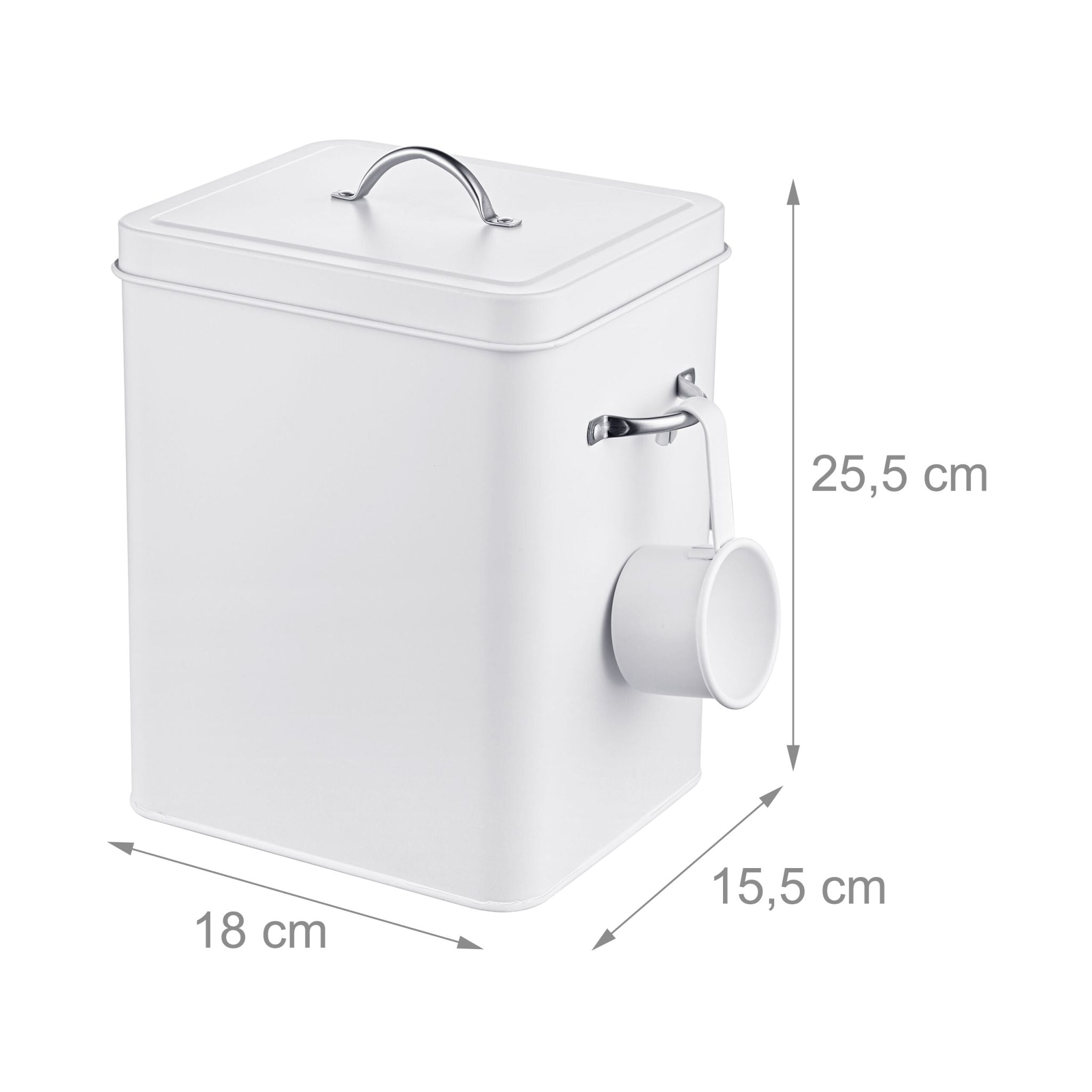 Waschmittelbox Metall 6 Liter Weiss