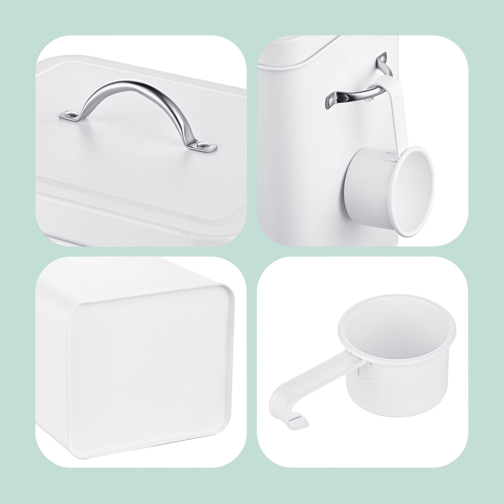 Waschmittelbox Metall 6 Liter Weiss