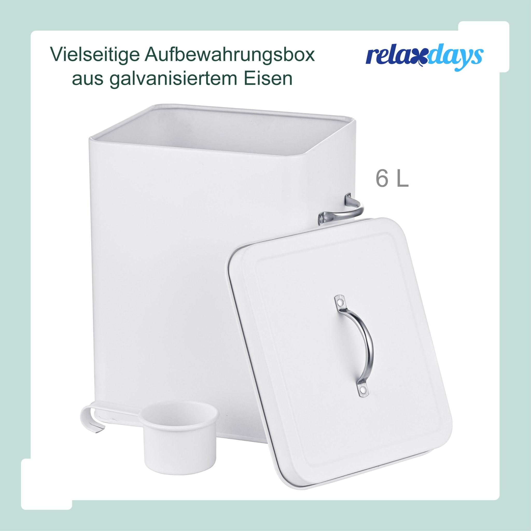 Waschmittelbox Metall 6 Liter Weiss