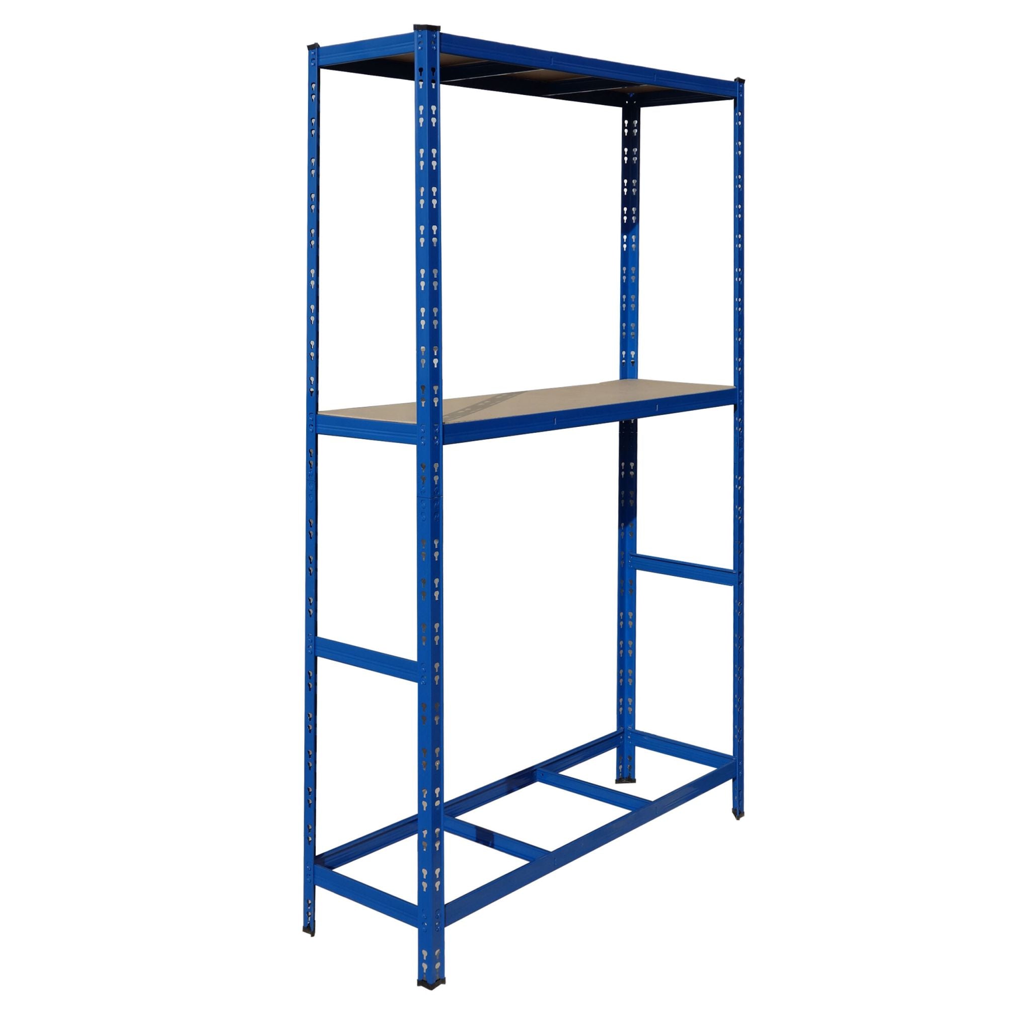 Reifenregal mit 2 Ablagen Blau von Relaxdays