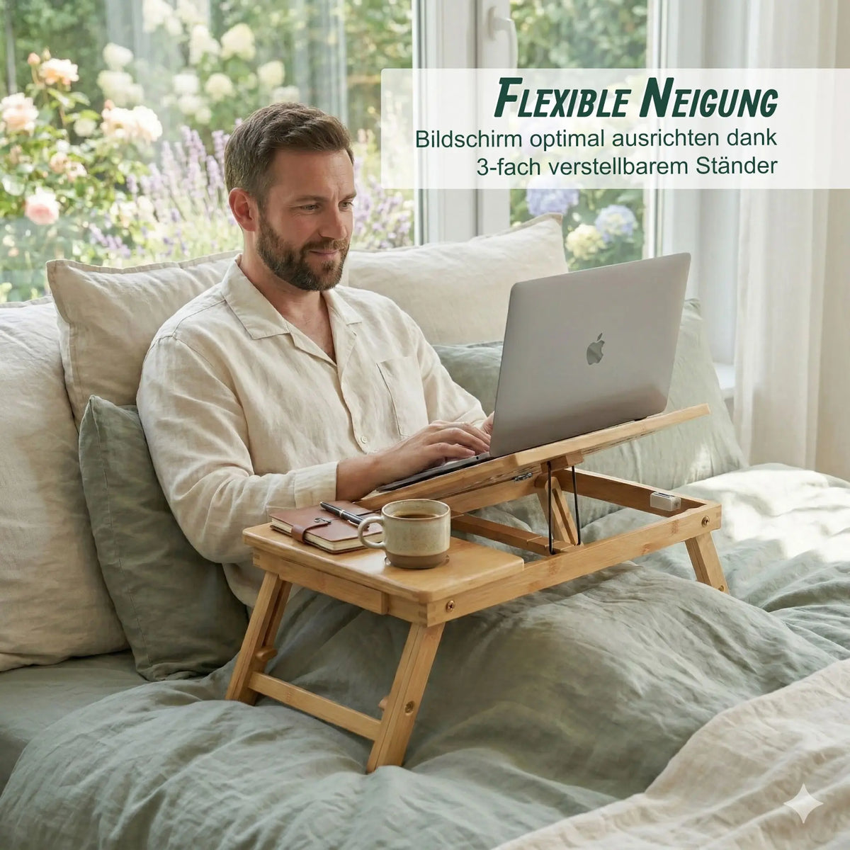 Bambus Laptop-Ständer Baum-Design Hellbraun von Relaxdays