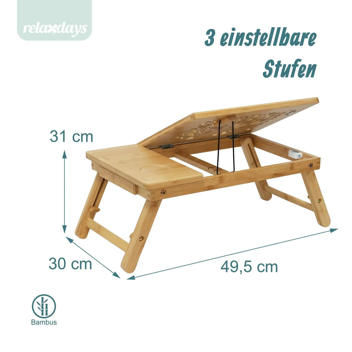 Bambus Laptop-Ständer Baum-Design Hellbraun von Relaxdays