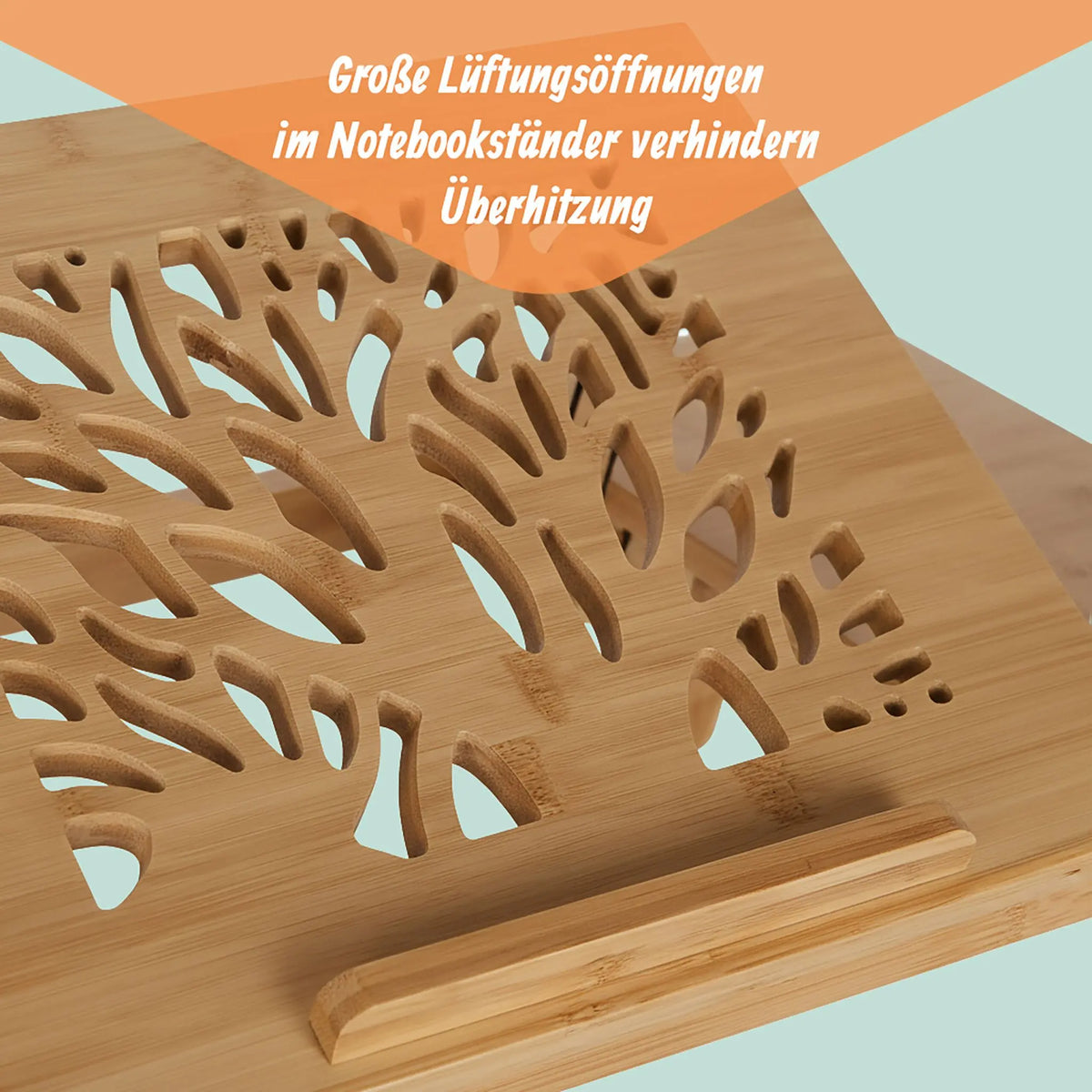 Bambus Laptop-Ständer Baum-Design Hellbraun von Relaxdays