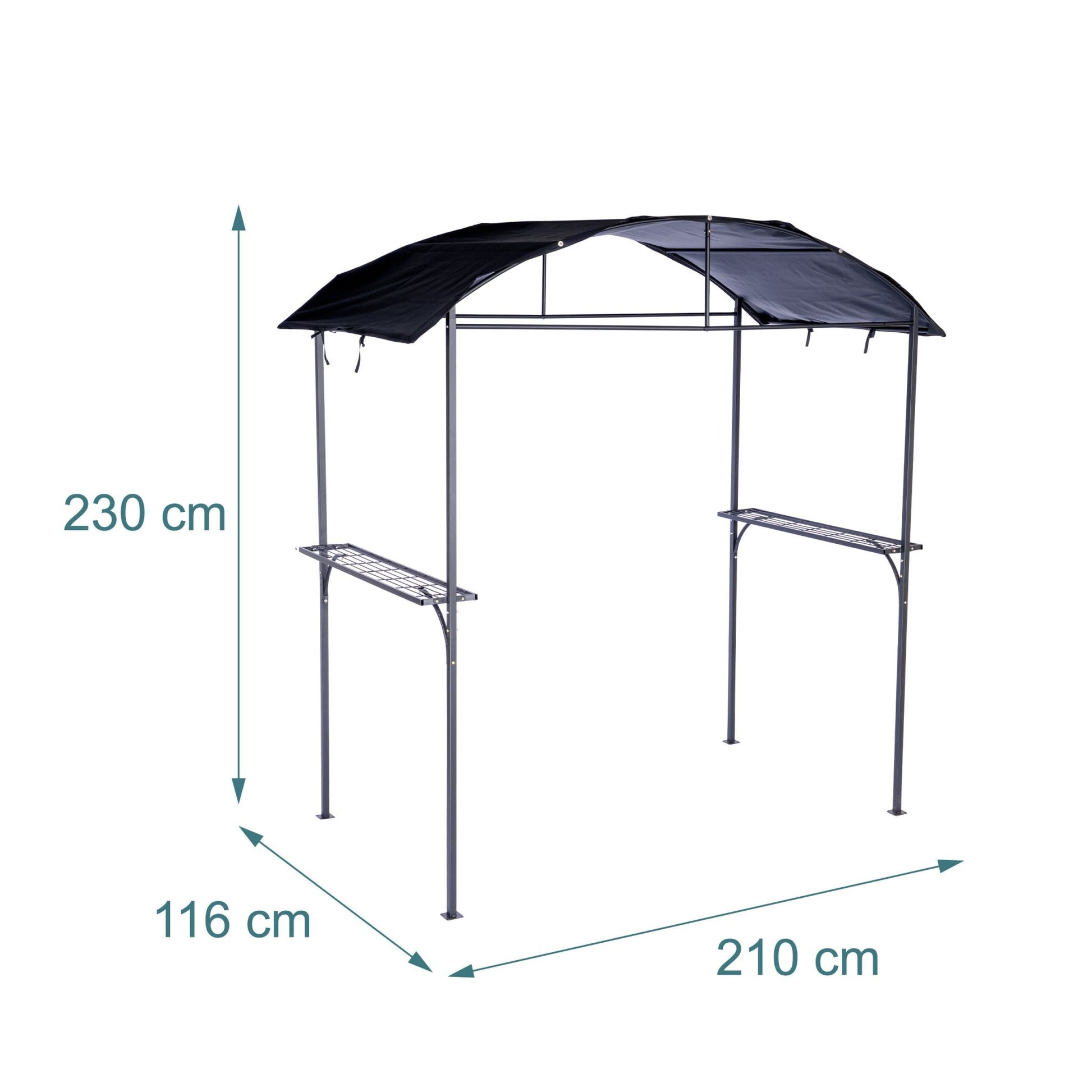 Grill Pavillon Metall Anthrazit von Relaxdays