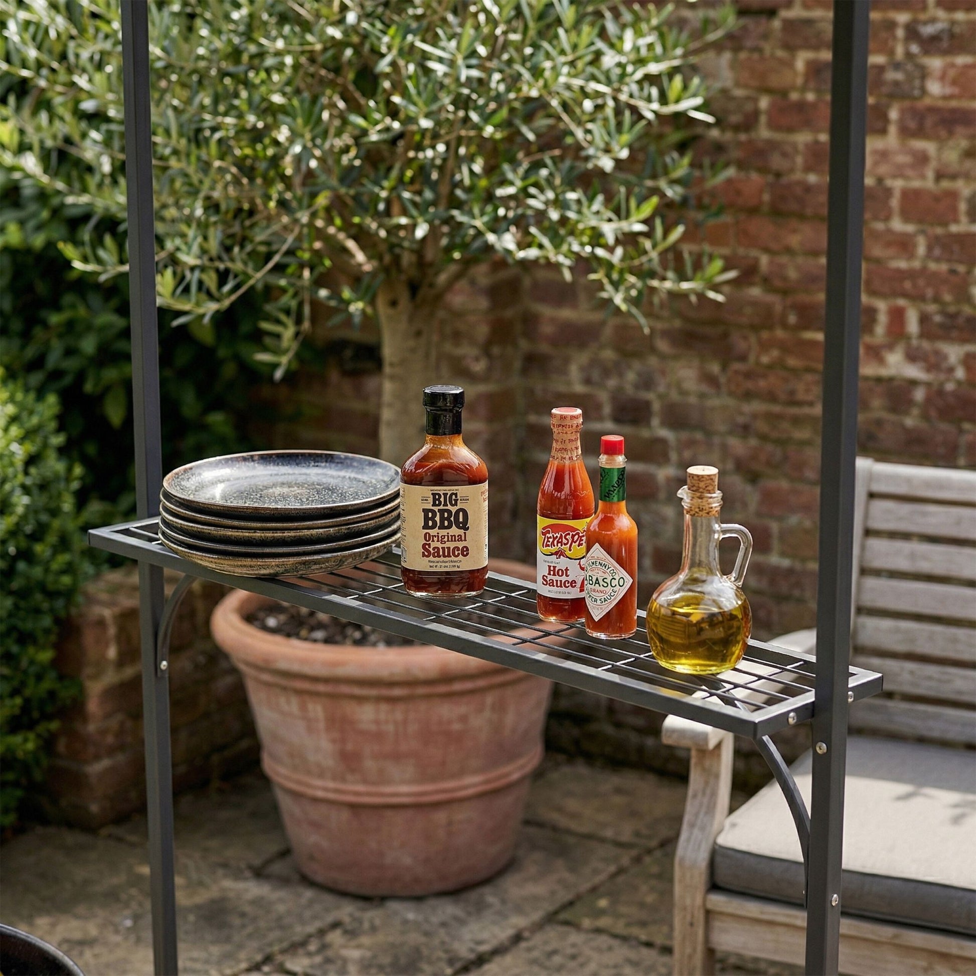 Grill Pavillon Metall Anthrazit von Relaxdays