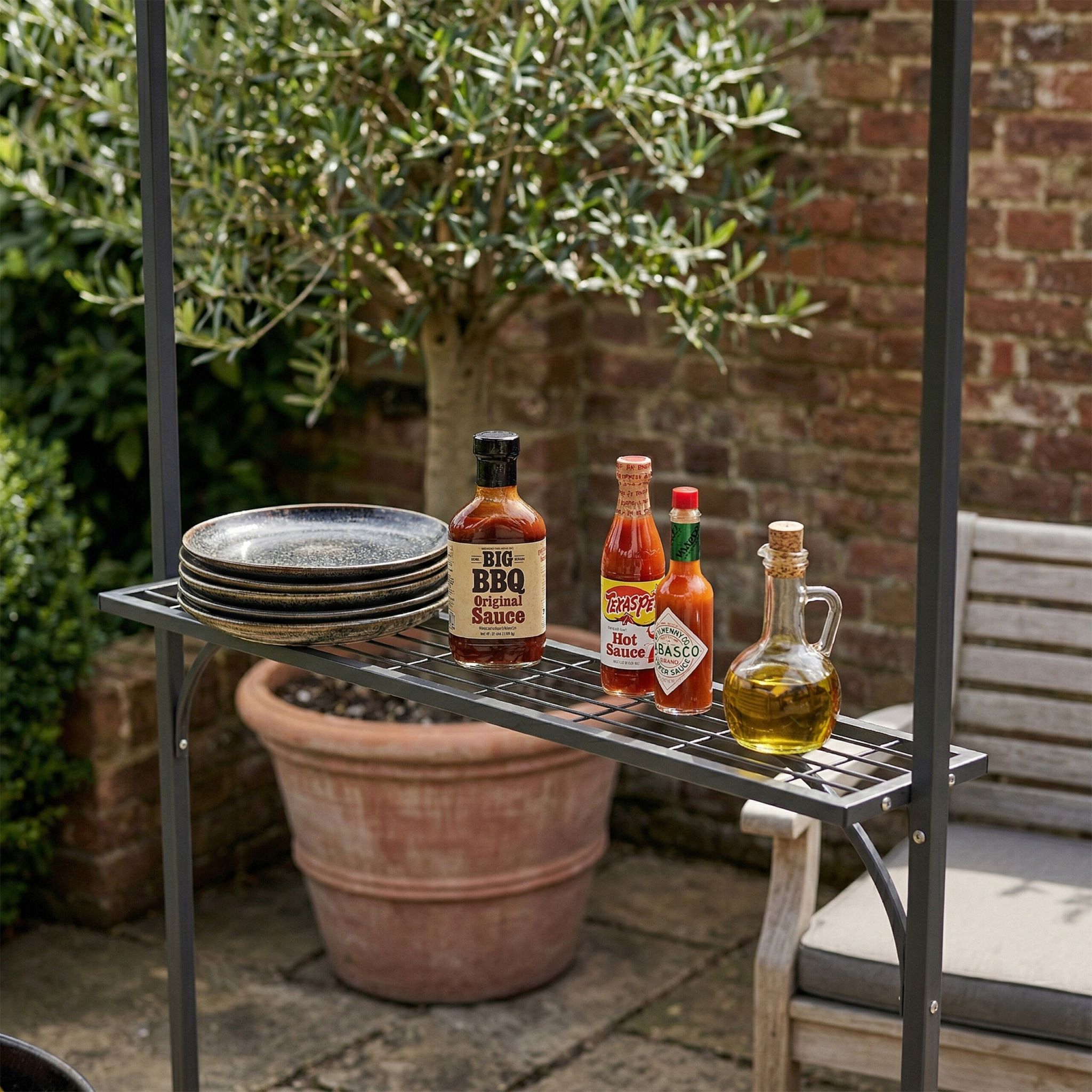 Grill Pavillon Metall Anthrazit von Relaxdays