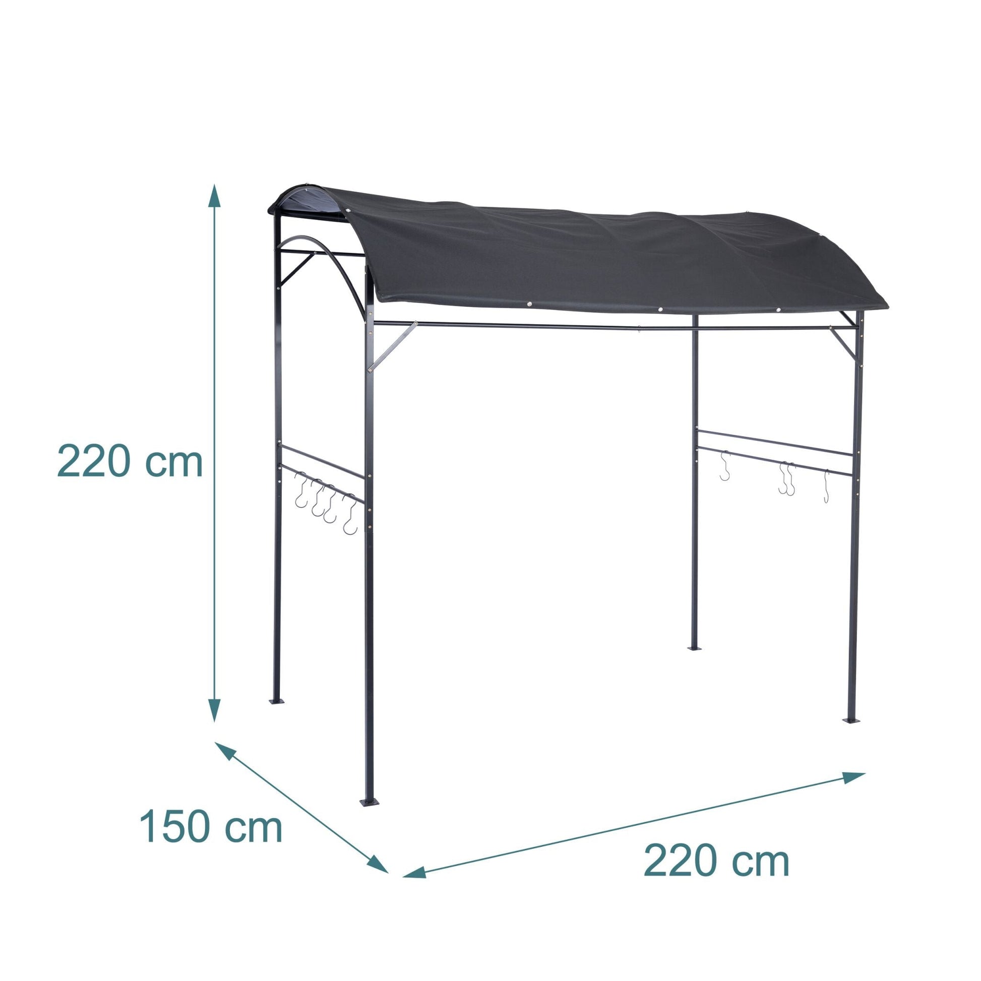 Grill Pavillon Metall Anthrazit von Relaxdays