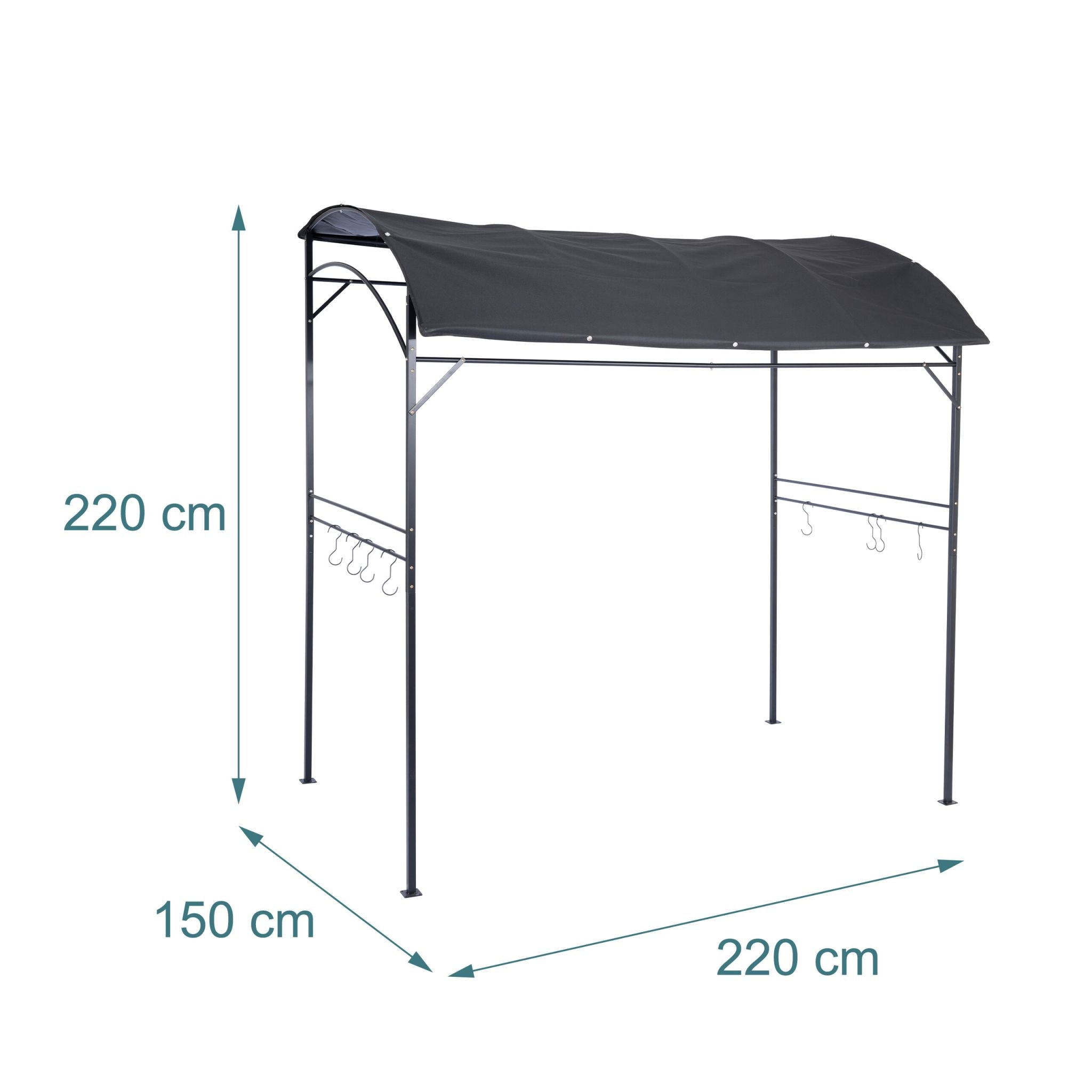 Grill Pavillon Metall Anthrazit von Relaxdays