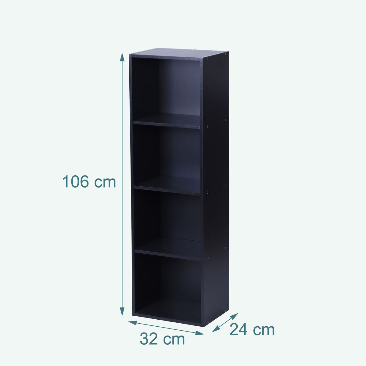 Bücherregal Würfelform Schwarz von Relaxdays