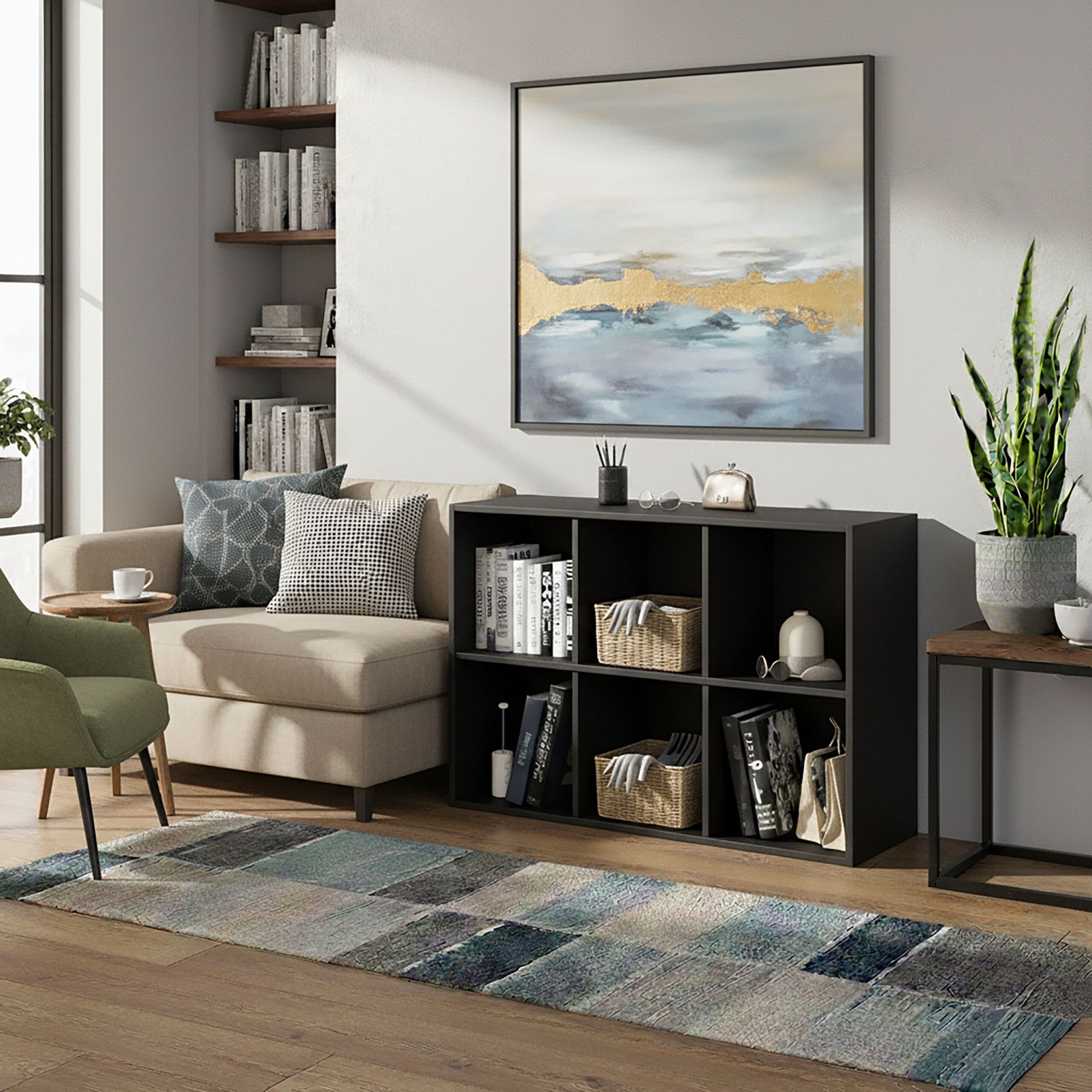 Bücherregal Würfelform Schwarz von Relaxdays