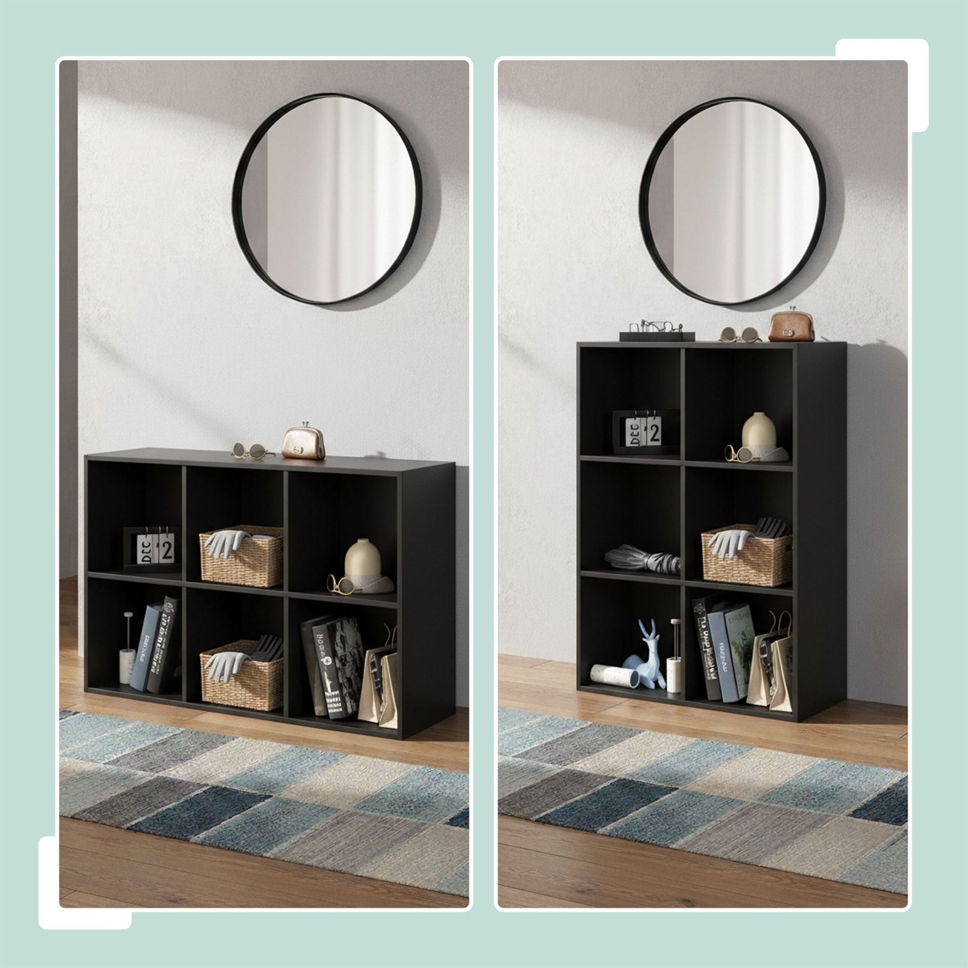 Bücherregal Würfelform Schwarz von Relaxdays