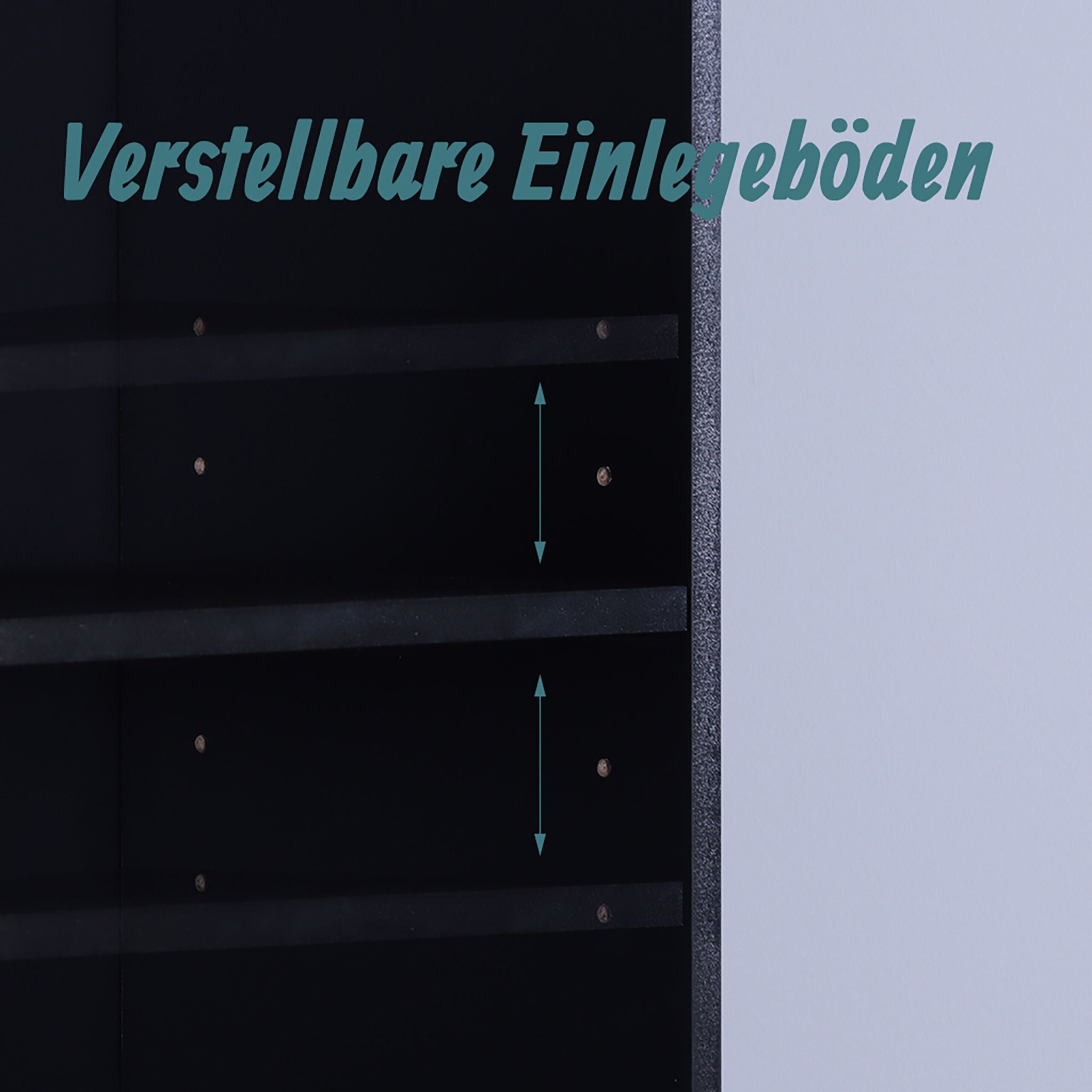 Bücherregal mit verstellbaren Böden Schwarz von Relaxdays