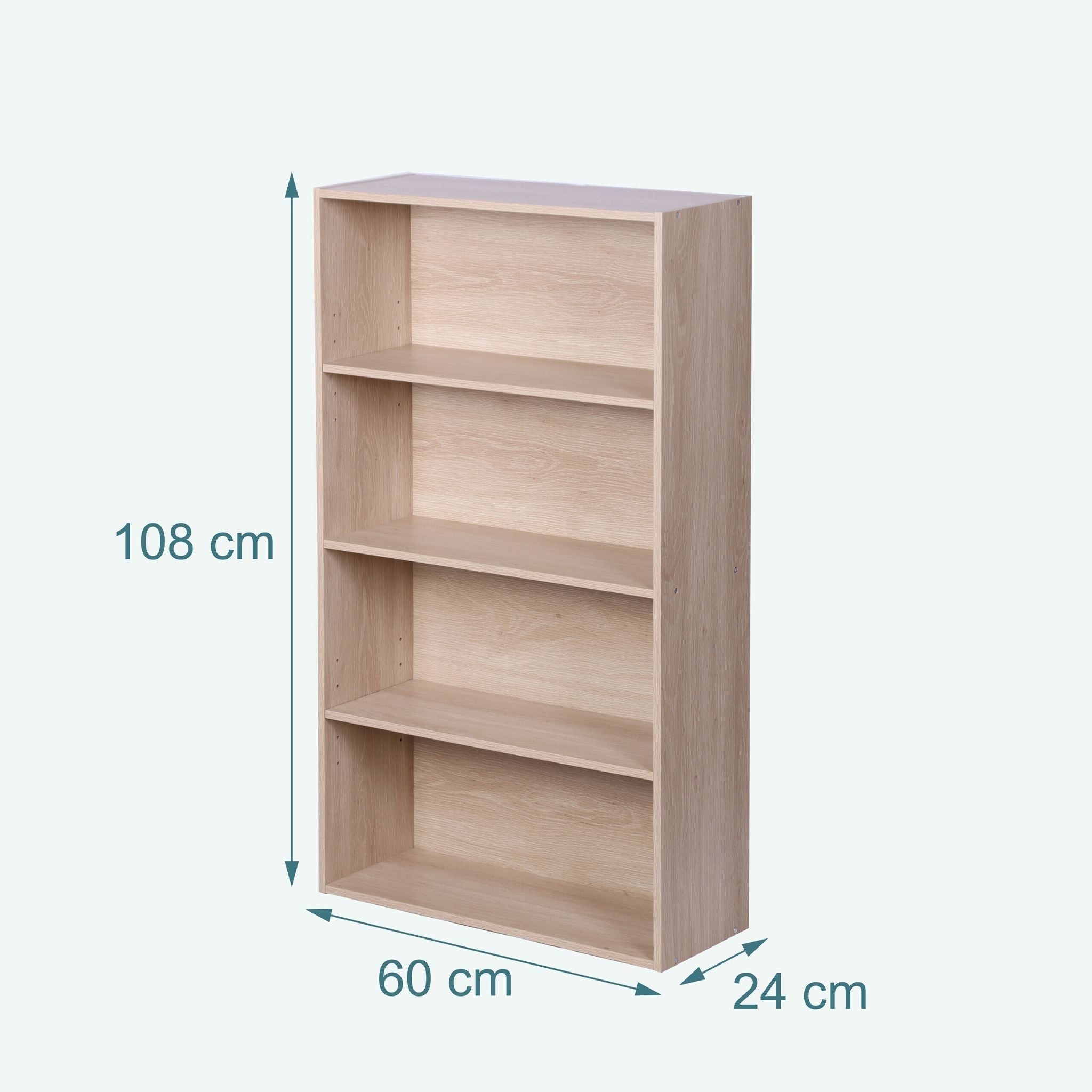 Bücherregal mit verstellbaren Böden Hellbraun
