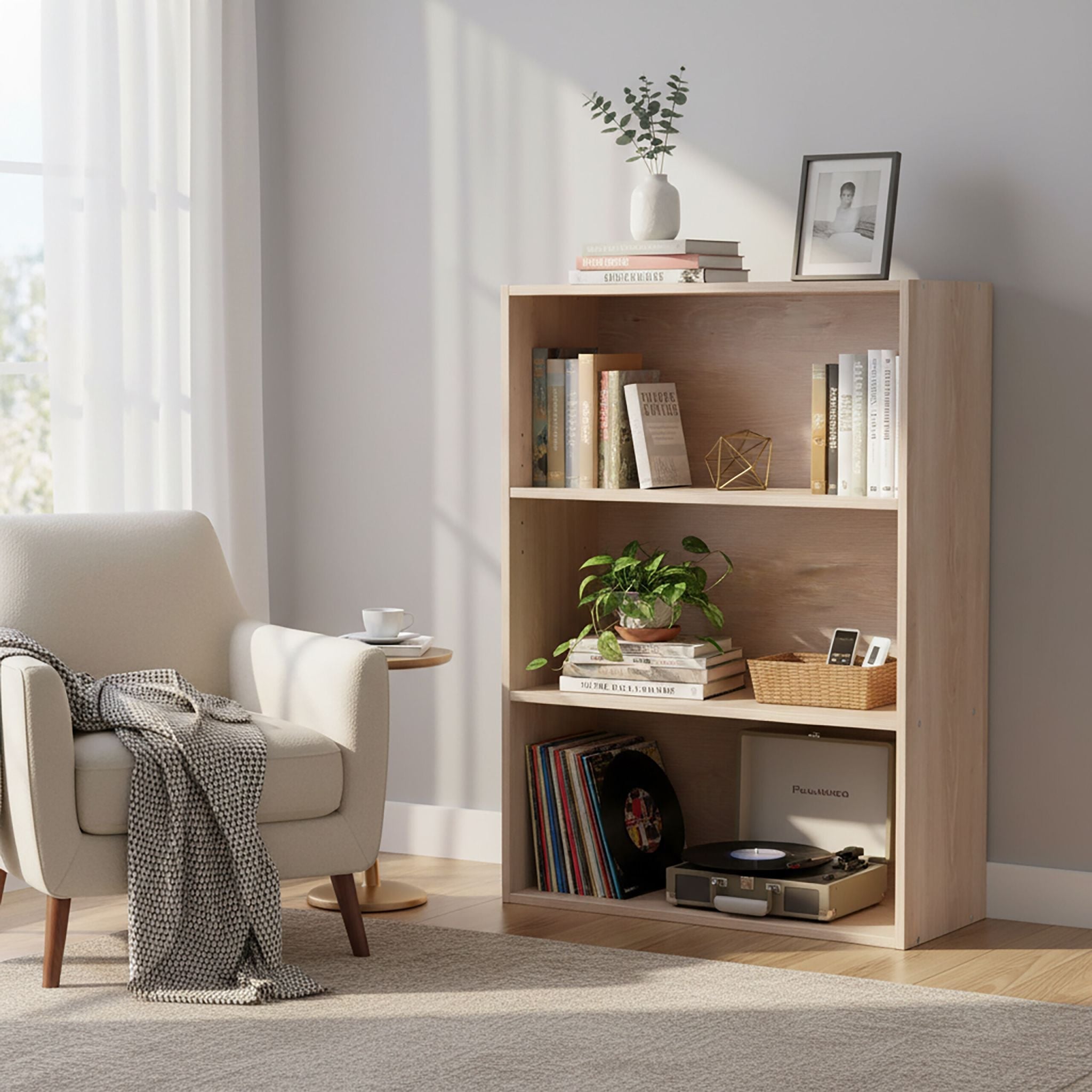 Bücherregal mit verstellbaren Böden Hellbraun