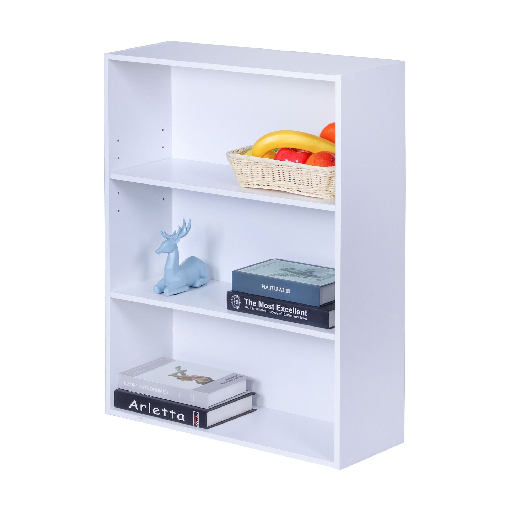 Bücherregal mit verstellbaren Böden Weiss von Relaxdays