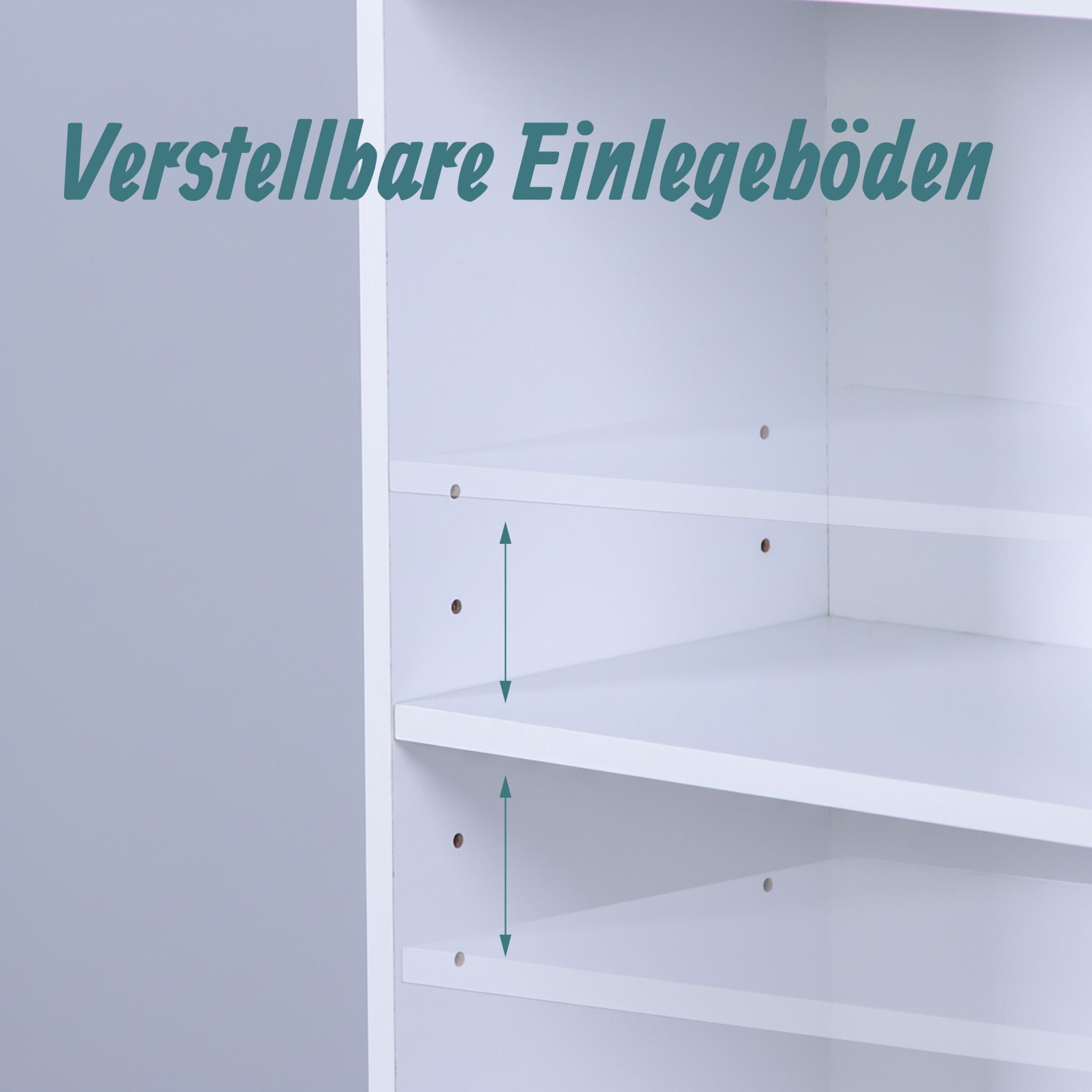Bücherregal mit verstellbaren Böden Weiss von Relaxdays
