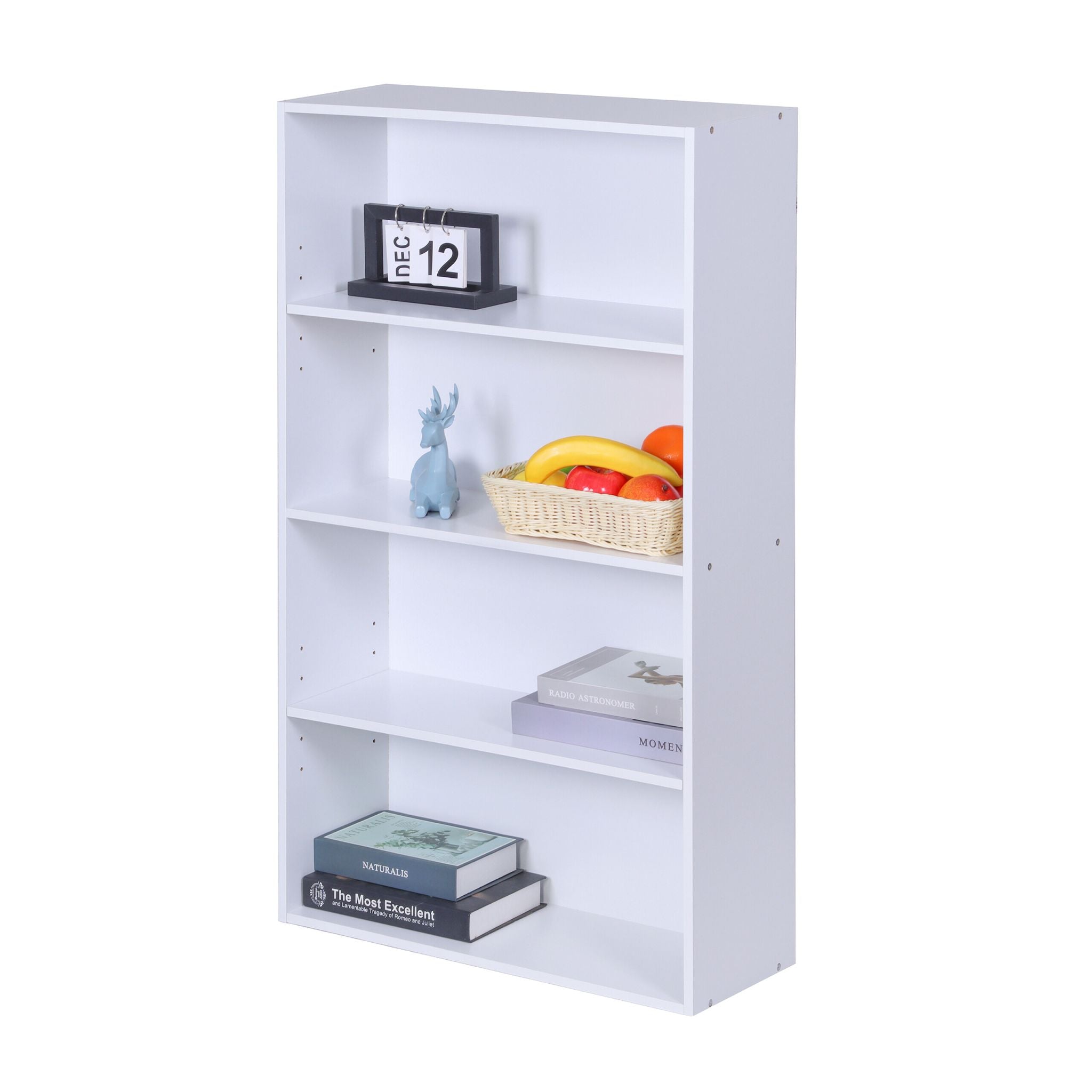 Bücherregal mit verstellbaren Böden Weiss