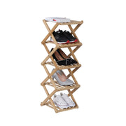 Faltbares Schuhregal Bambus Hellbraun von Relaxdays