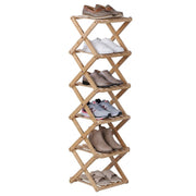 Faltbares Schuhregal Bambus Hellbraun von Relaxdays