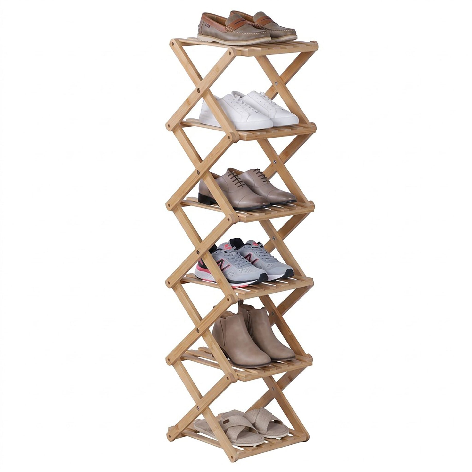 Faltbares Schuhregal Bambus Hellbraun von Relaxdays