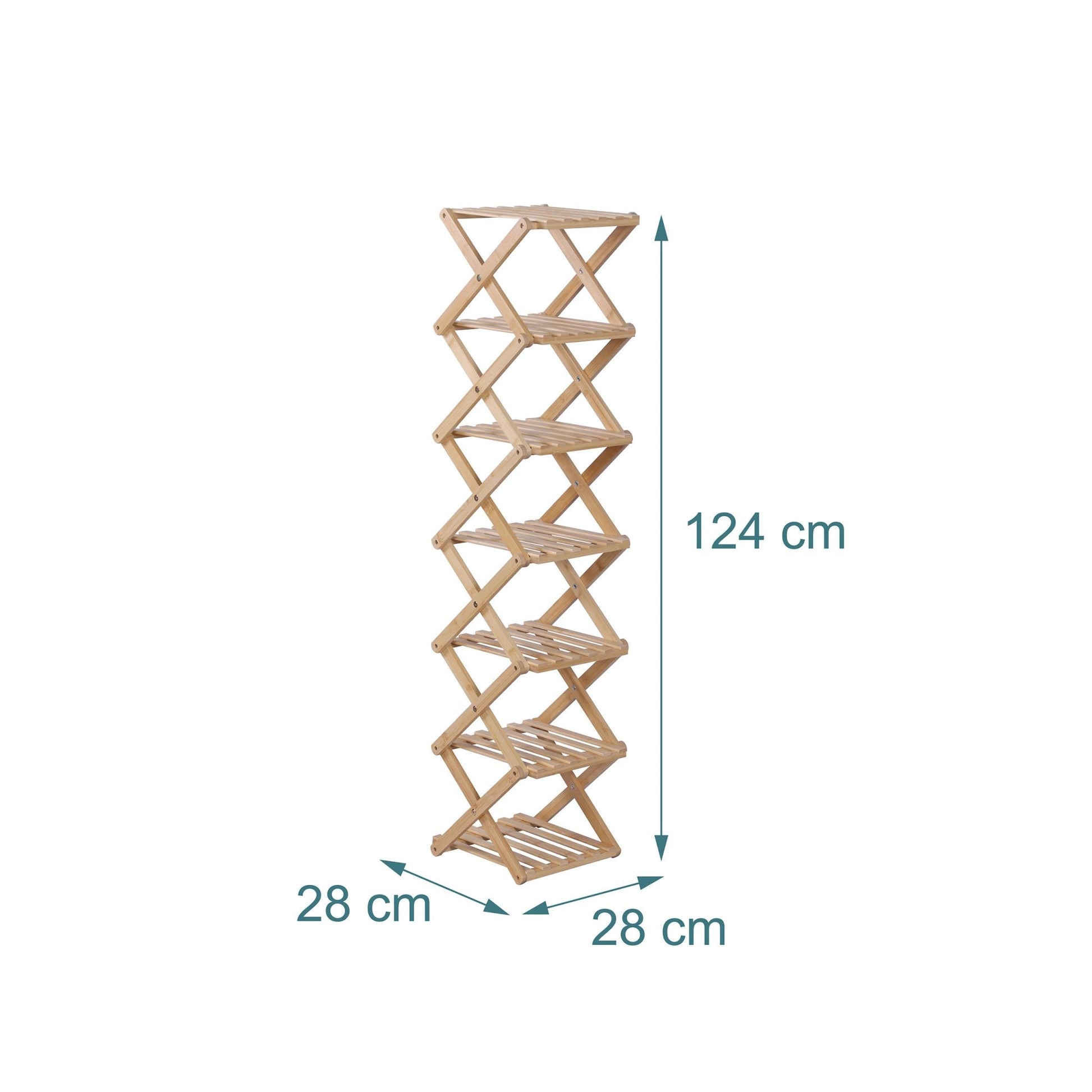 Faltbares Schuhregal Bambus Hellbraun von Relaxdays