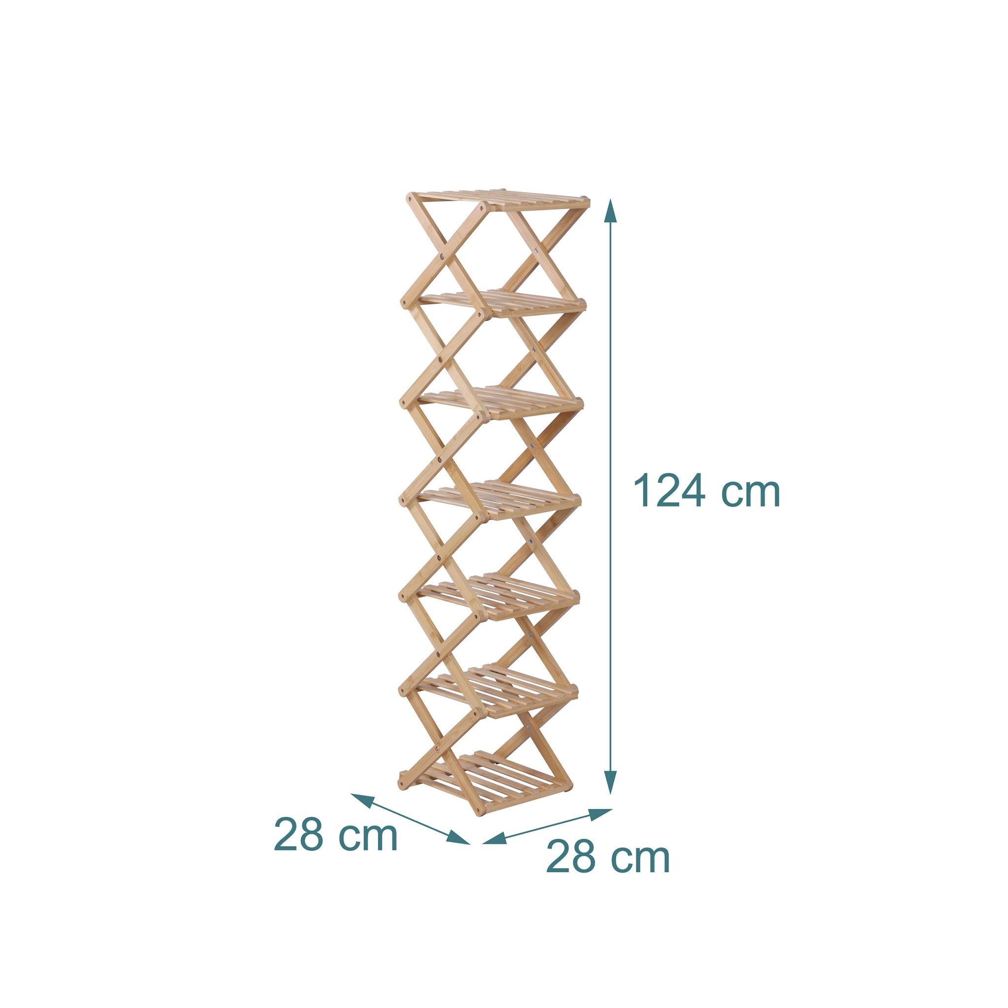 Faltbares Schuhregal Bambus Hellbraun von Relaxdays