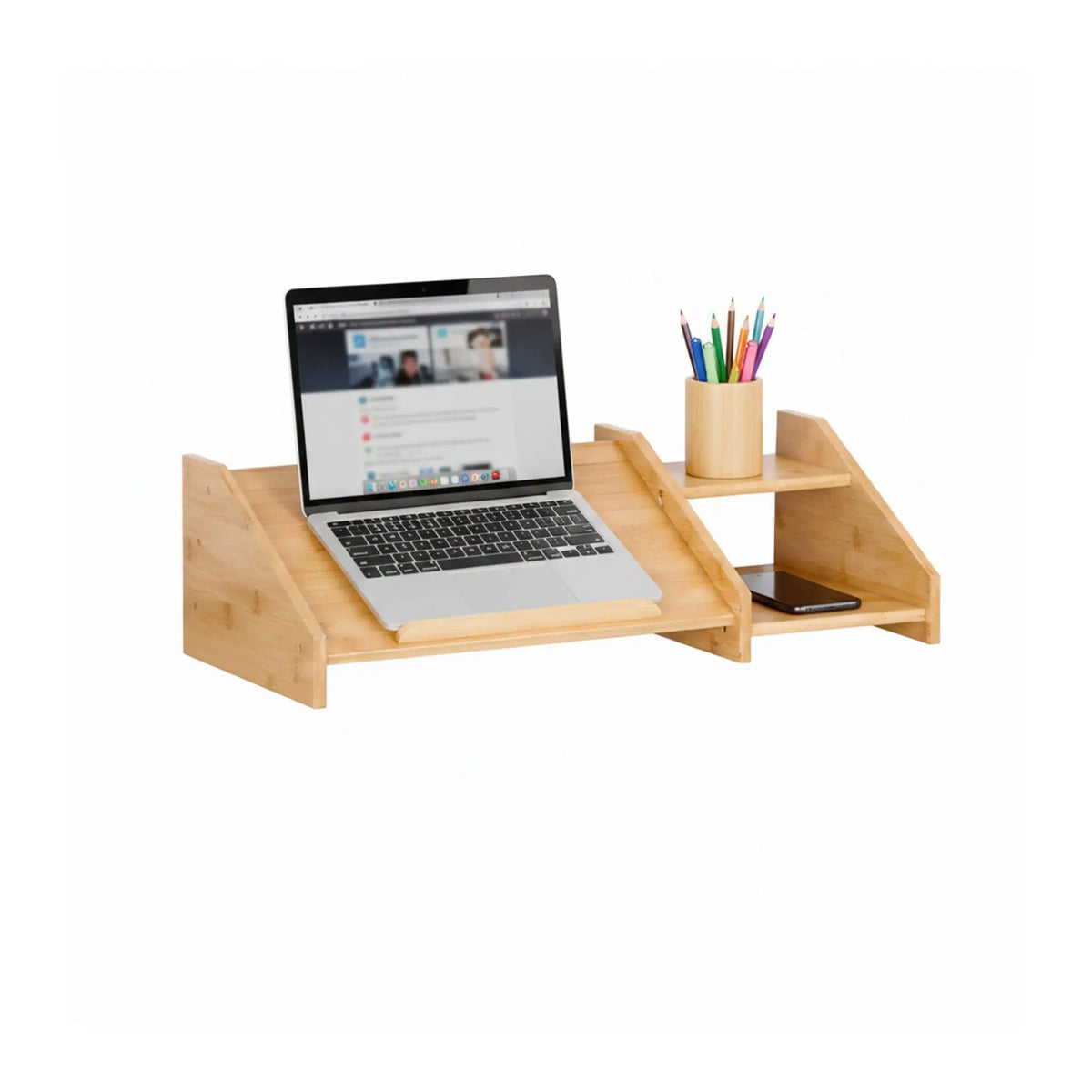 Laptop Ständer Bambus Hellbraun von Relaxdays