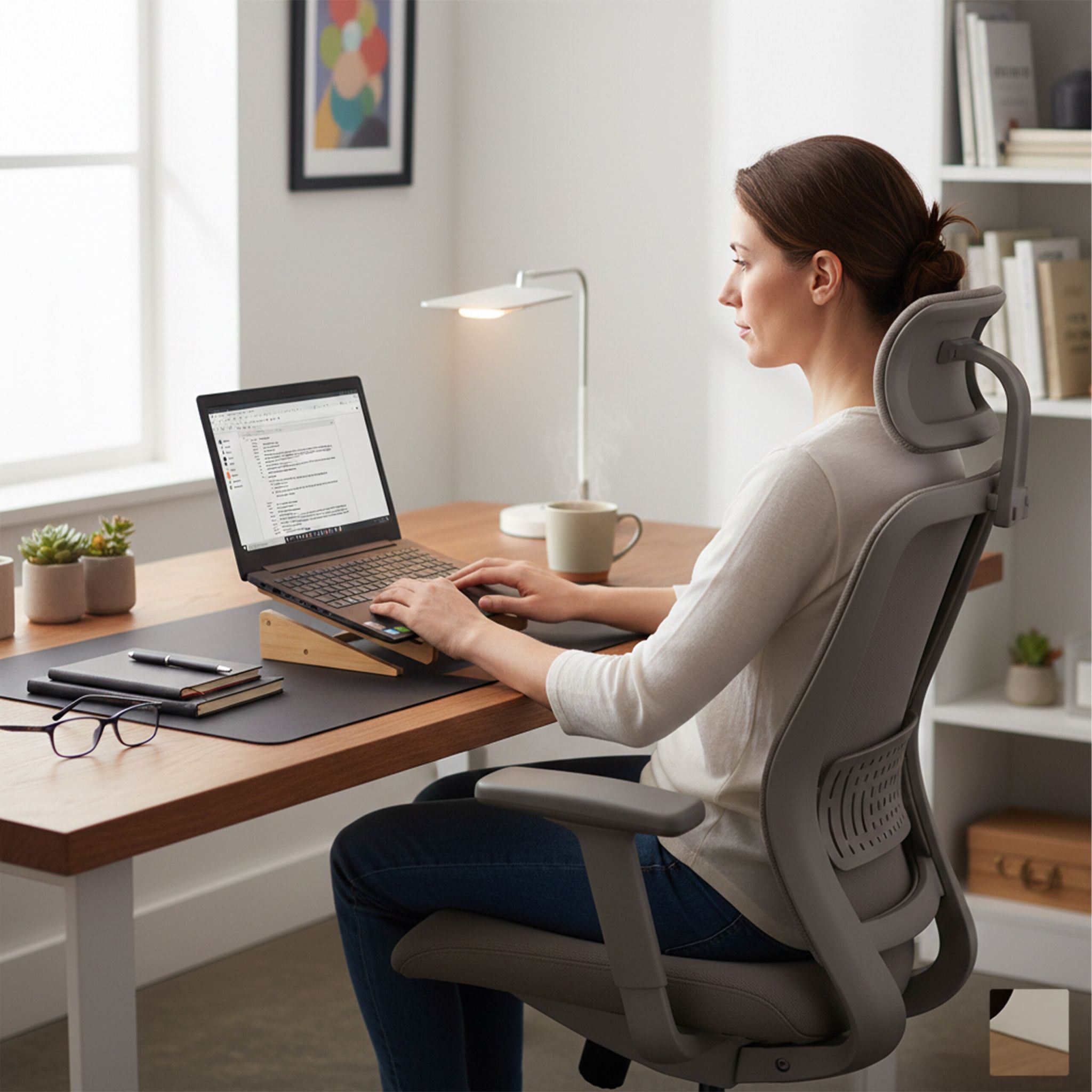 Laptop-Ständer für 10–15 Zoll Bambus Hellbraun von Relaxdays