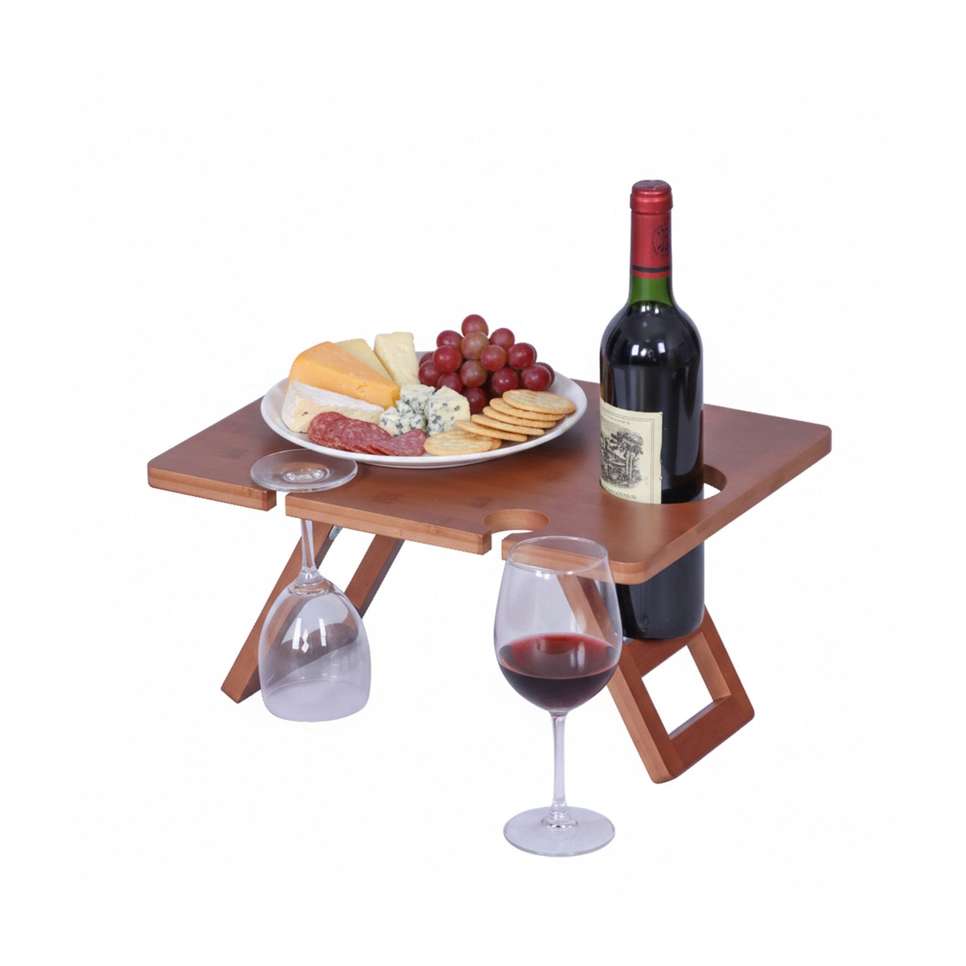 Picknick Weintisch Bambus Braun von Relaxdays