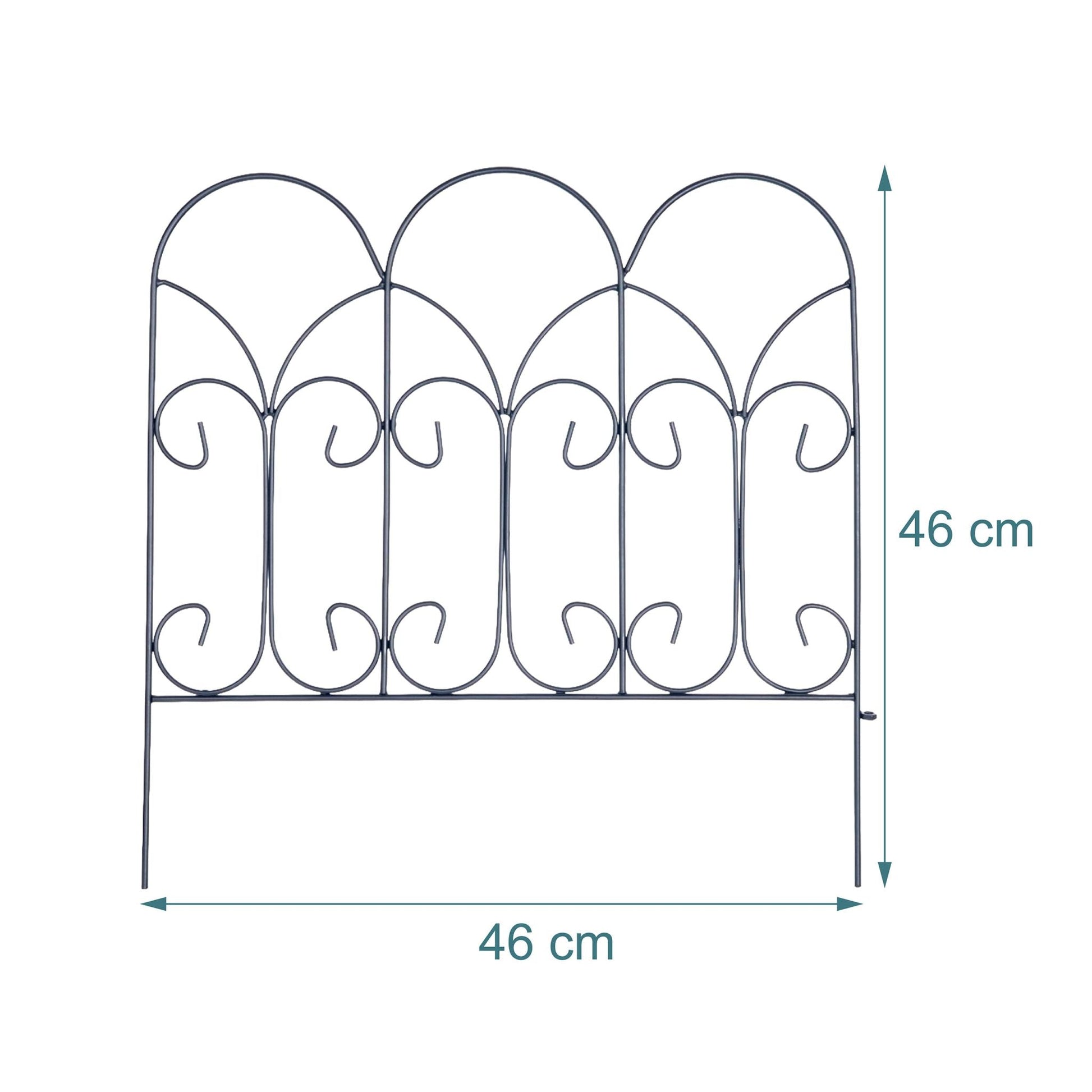 Beeteinfassung Metall 5er-Set Schwarz von Relaxdays