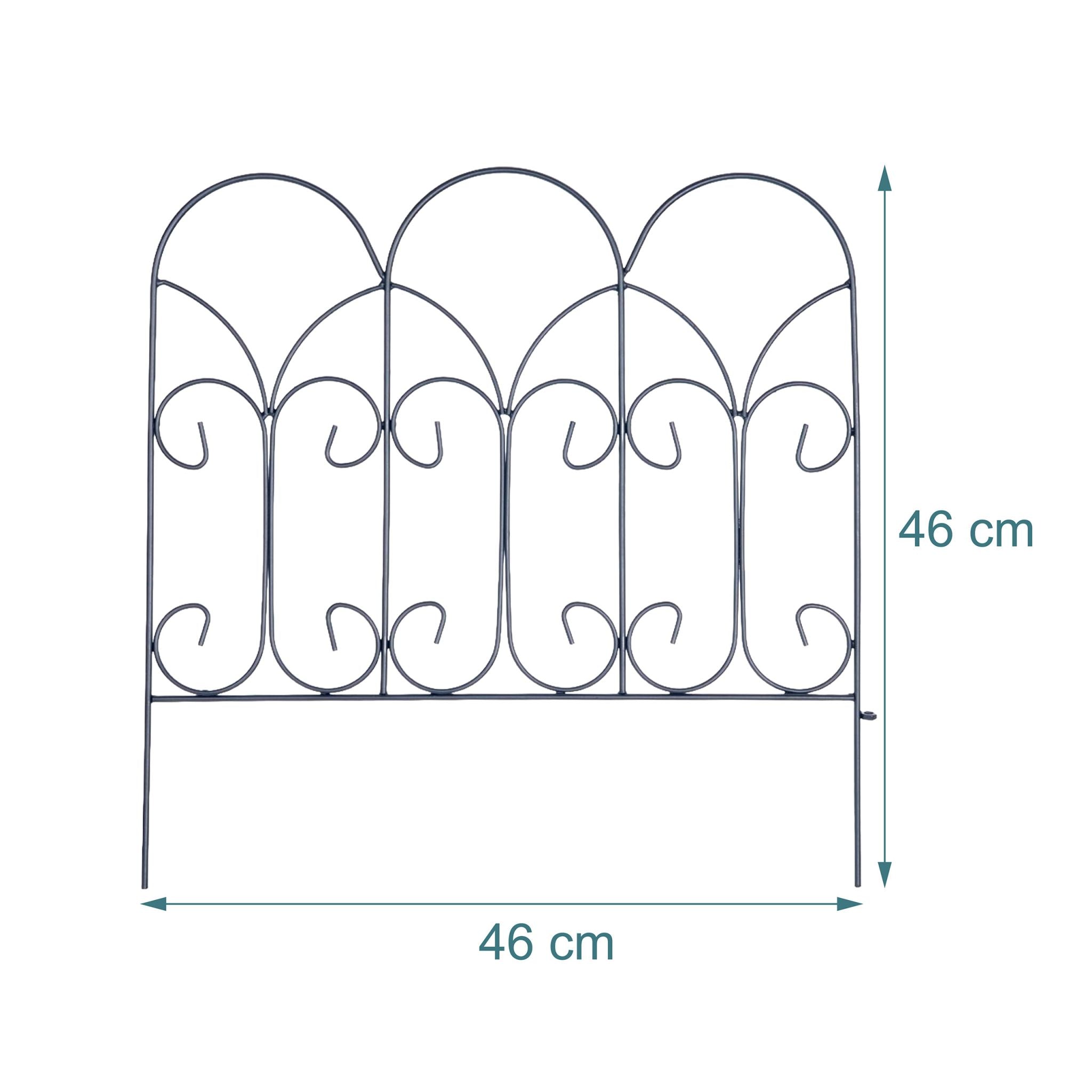 Beeteinfassung Metall 5er-Set Schwarz von Relaxdays