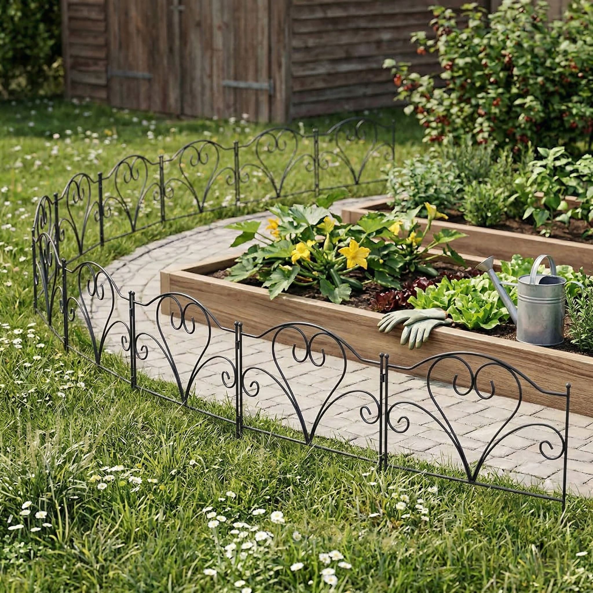 Beeteinfassung Metall 5er-Set Schwarz von Relaxdays