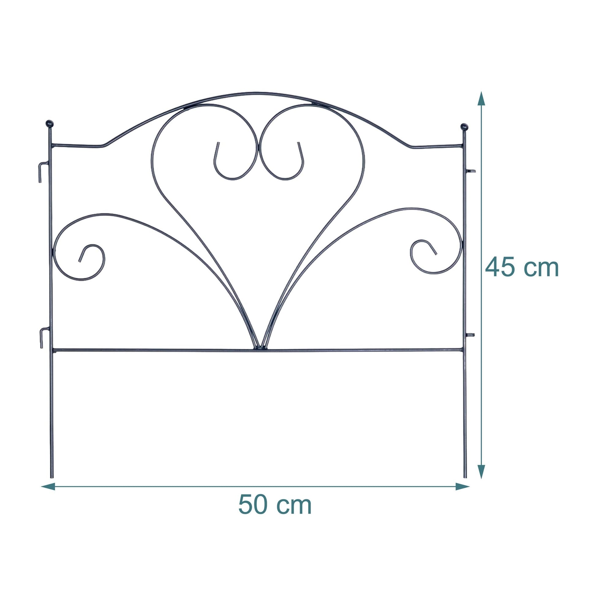 Beeteinfassung Metall 5er-Set Schwarz von Relaxdays
