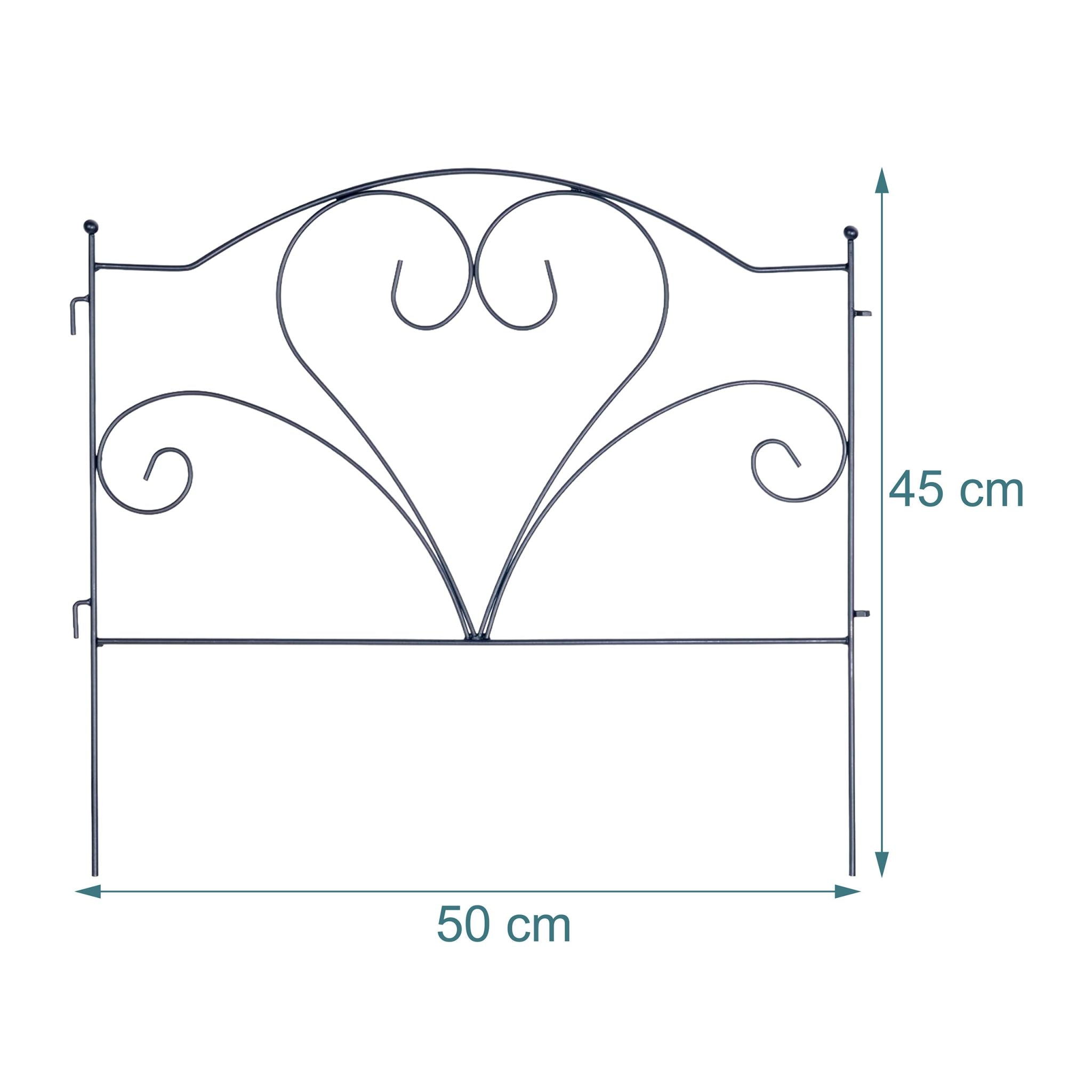 Beeteinfassung Metall 5er-Set Schwarz von Relaxdays