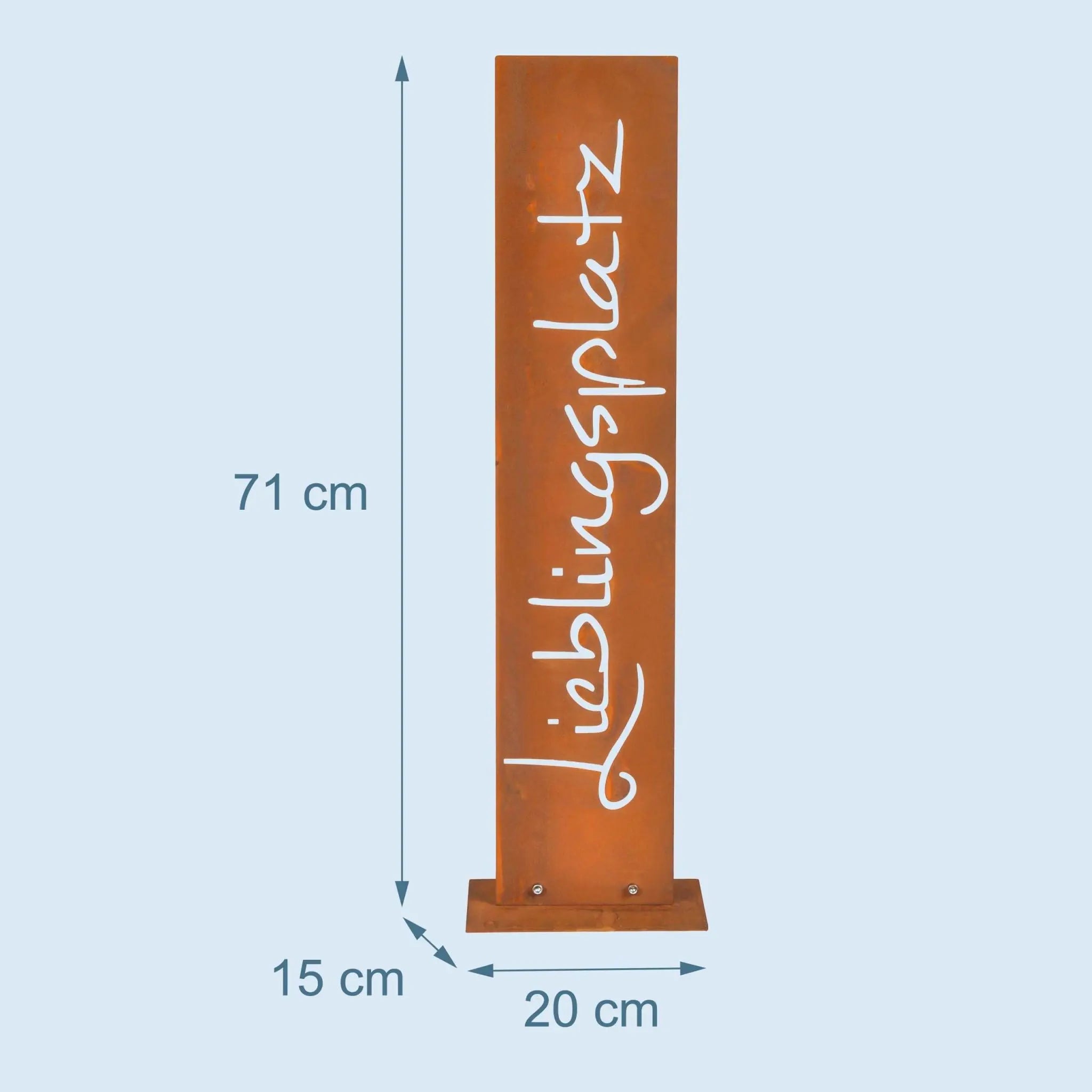 Gartendeko Rostoptik Schild Braun von Relaxdays