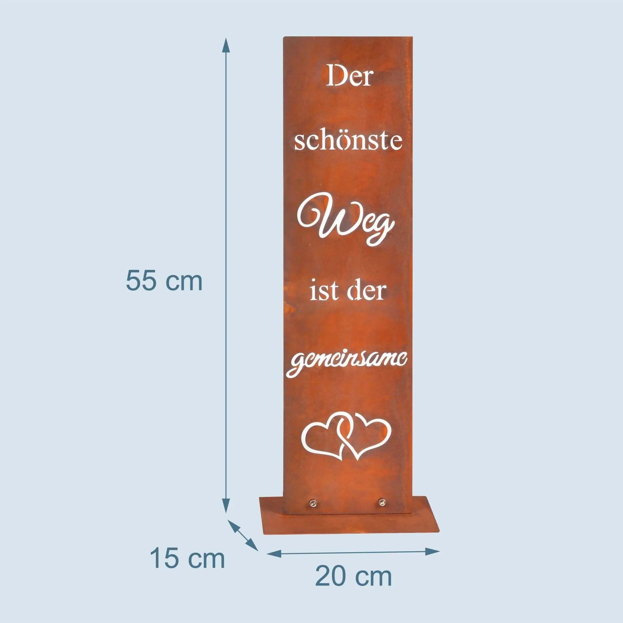 Gartendeko Rostoptik Schild Braun von Relaxdays