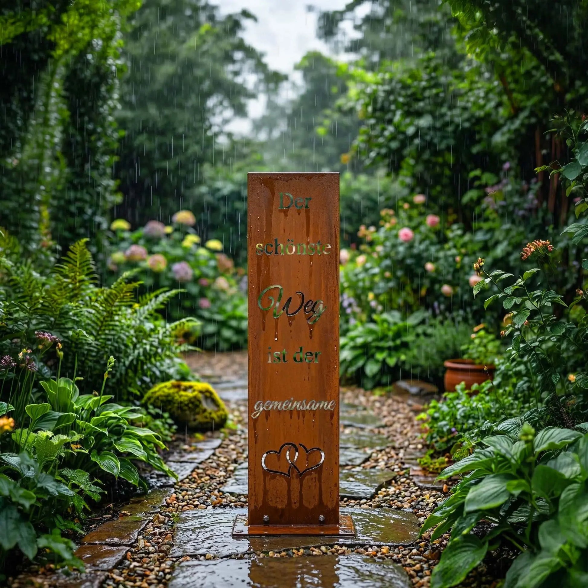 Gartendeko Rostoptik Schild Braun von Relaxdays