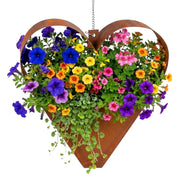 Blumentopf Rost Herz Braun von Relaxdays
