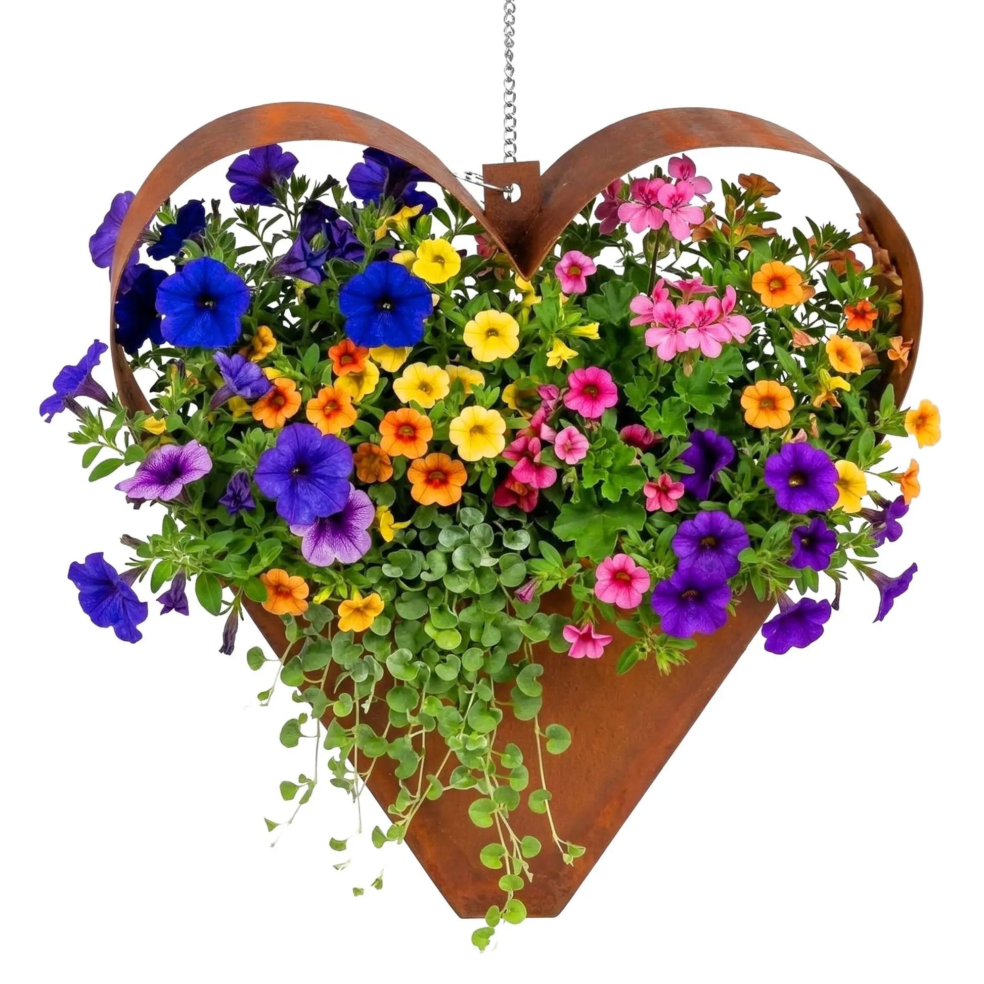 Blumentopf Rost Herz Braun von Relaxdays